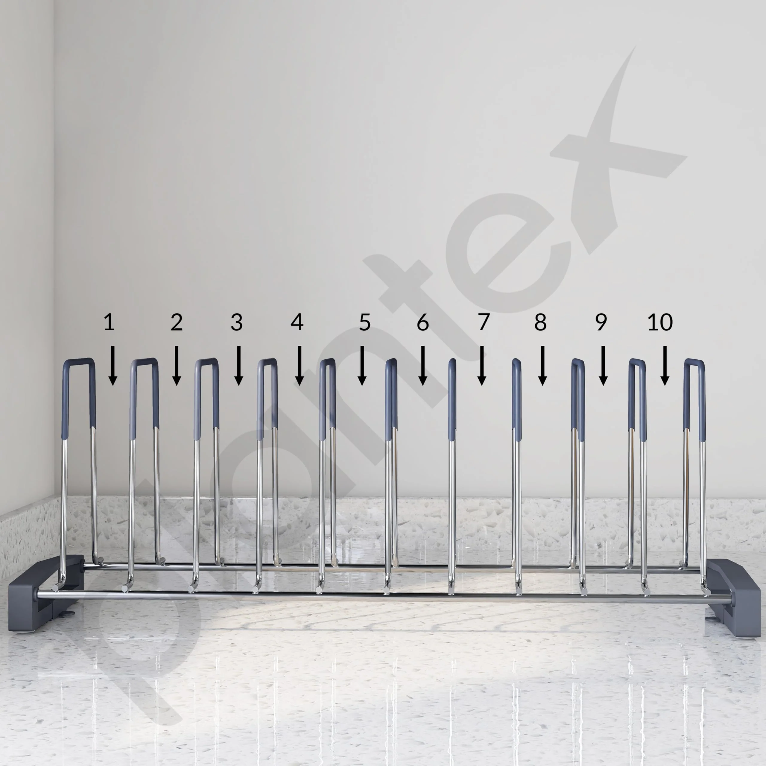 Plantex Stainless Steel Thali Stand/Dish Rack Kitchen Cabinet/Plate Stand for Modular Kitchen/Tandem Box Accessories - 10 Sections (Chrome/Pack of 1) - Image 3