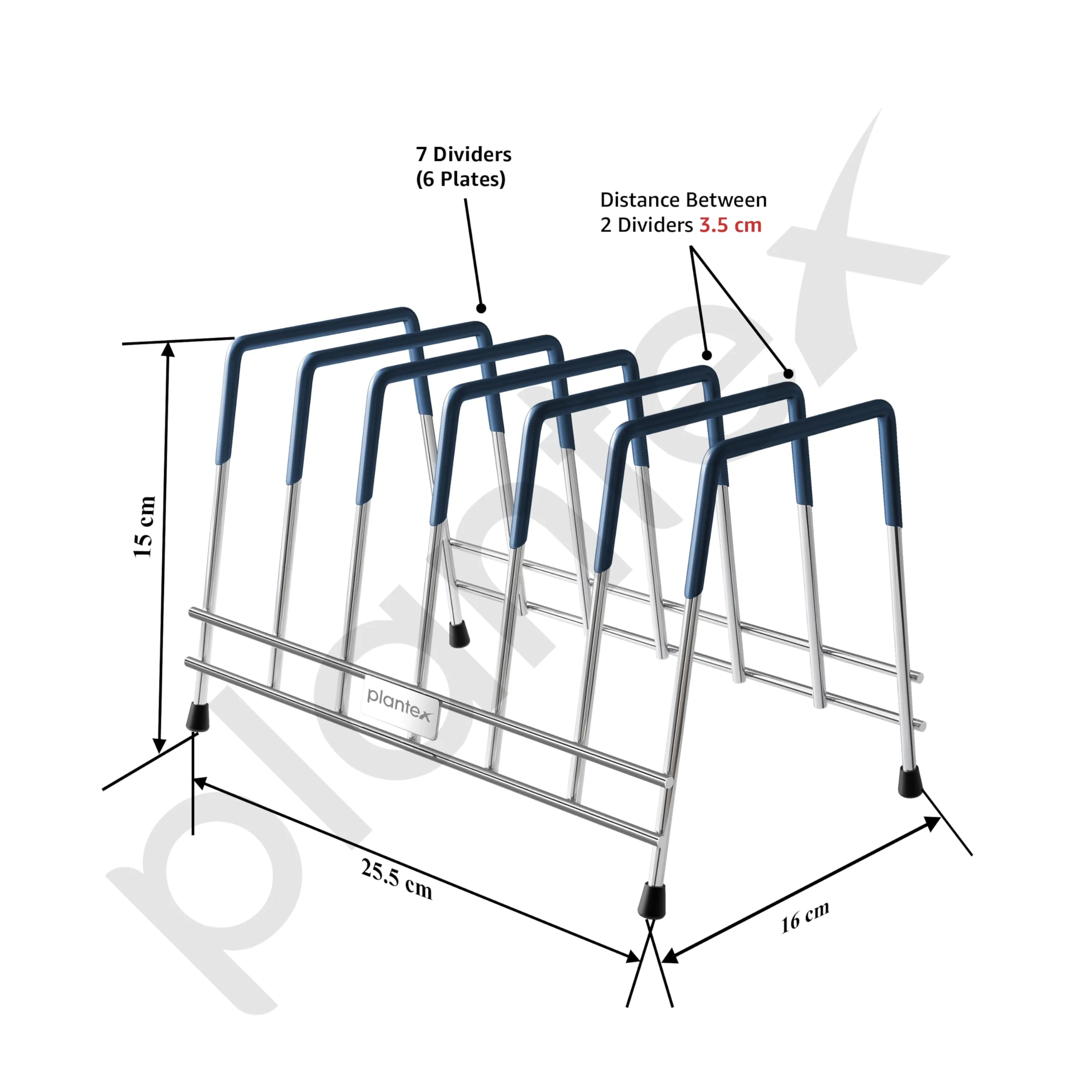 Plantex Stainless Steel Thali Stand/Dish Rack/Plate Stand/Plate Rack for Modular Kitchen/Tandem Box Accessories (Chrome) - Image 2