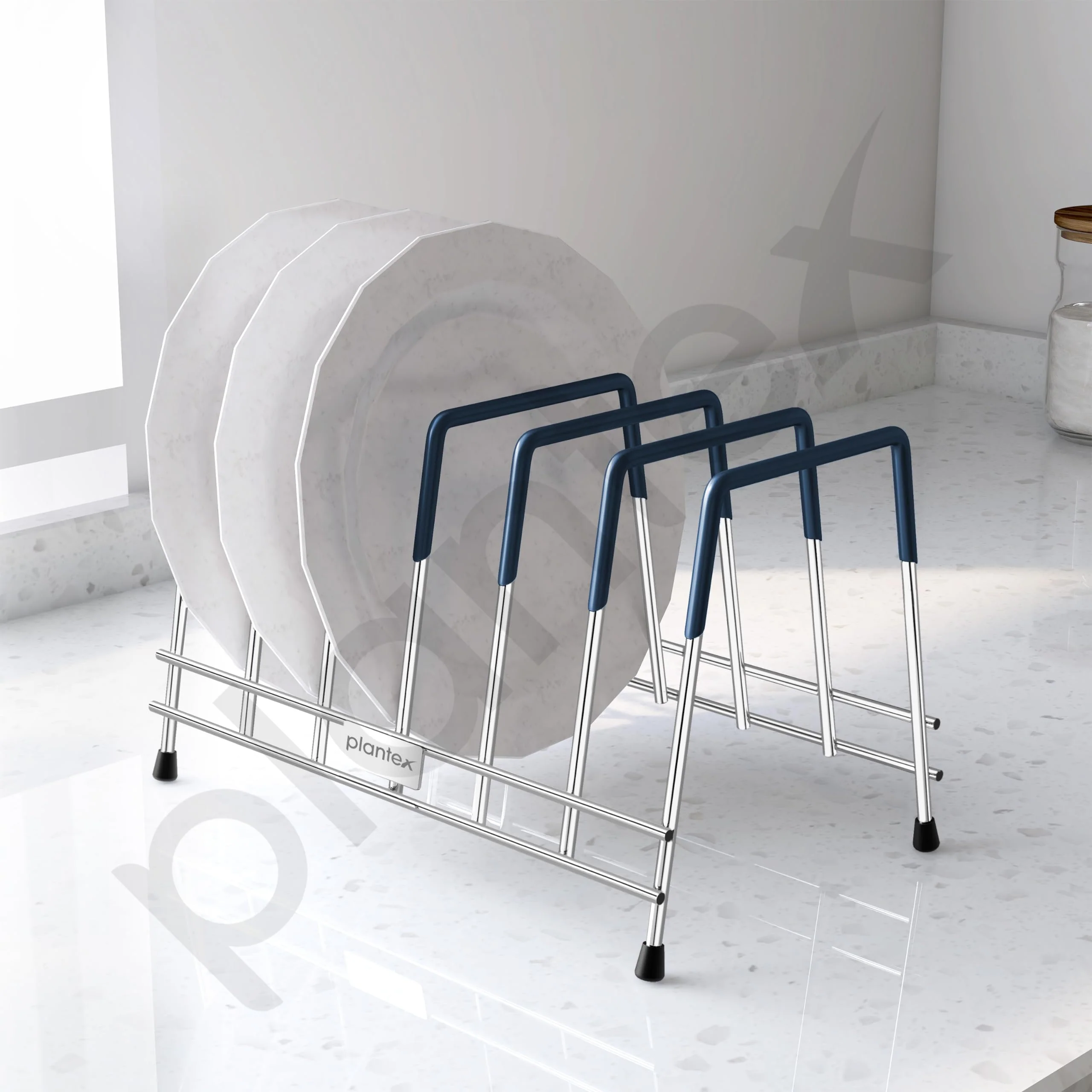 Plantex Stainless Steel Thali Stand/Dish Rack/Plate Stand/Plate Rack for Modular Kitchen/Tandem Box Accessories (Chrome) - Image 7