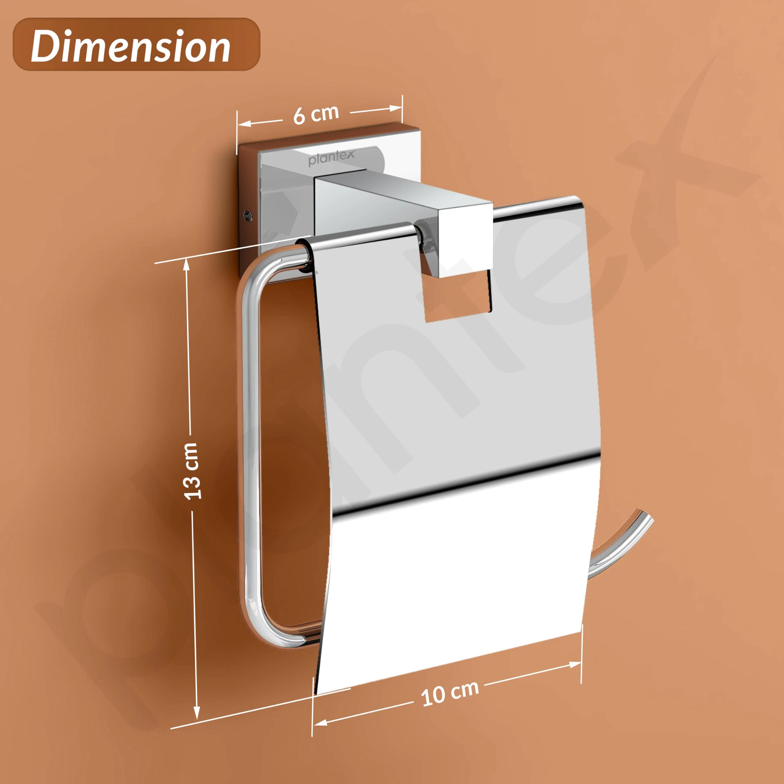 Plantex Stainless Steel Toilet Paper Roll Holder/Tissue Paper Holder in Bathroom/Kitchen/Bathroom Accessories - Nexa (Chrome) - Image 4
