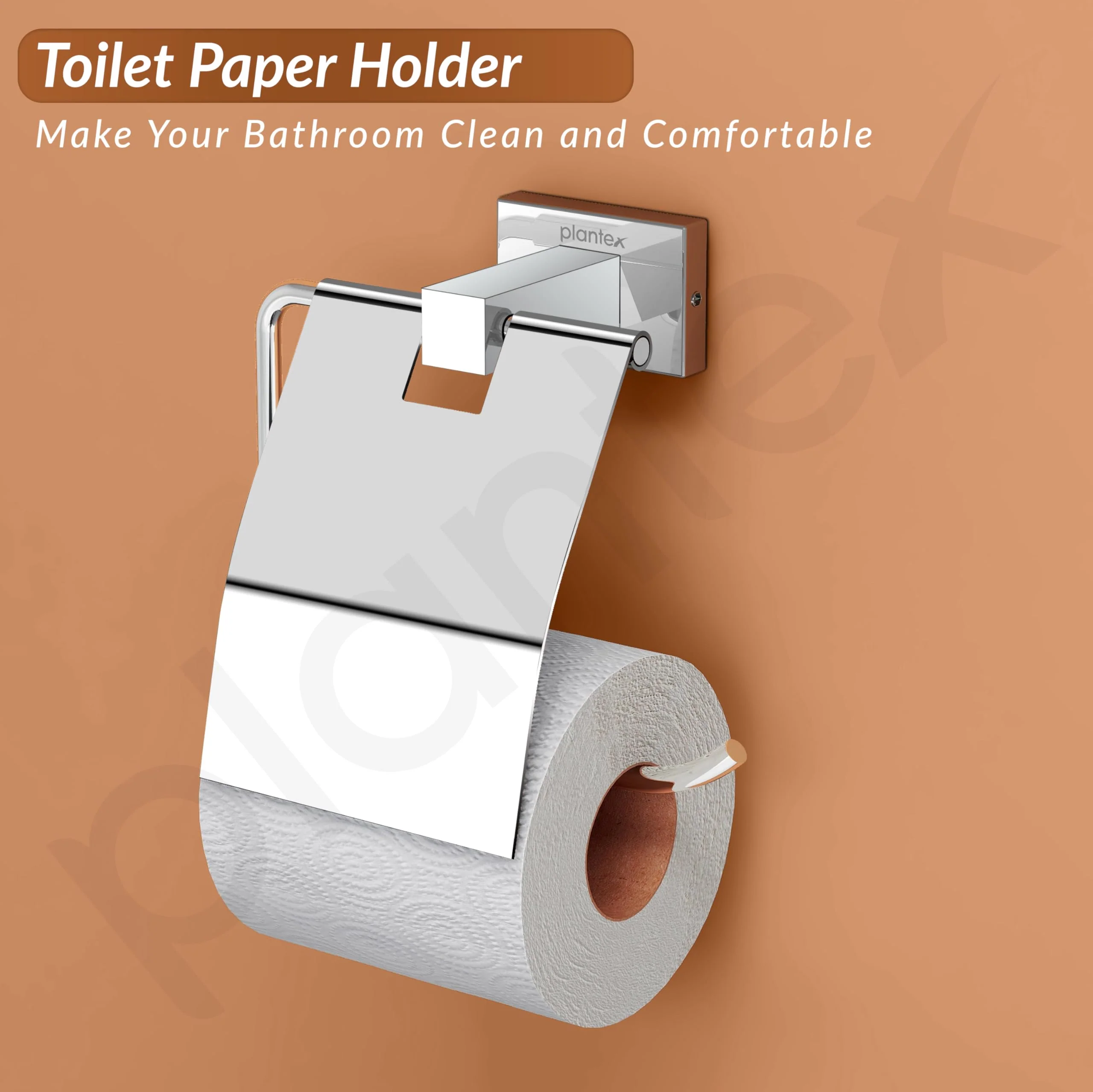 Plantex Stainless Steel Toilet Paper Roll Holder/Tissue Paper Holder in Bathroom/Kitchen/Bathroom Accessories - Nexa (Chrome) - Image 7