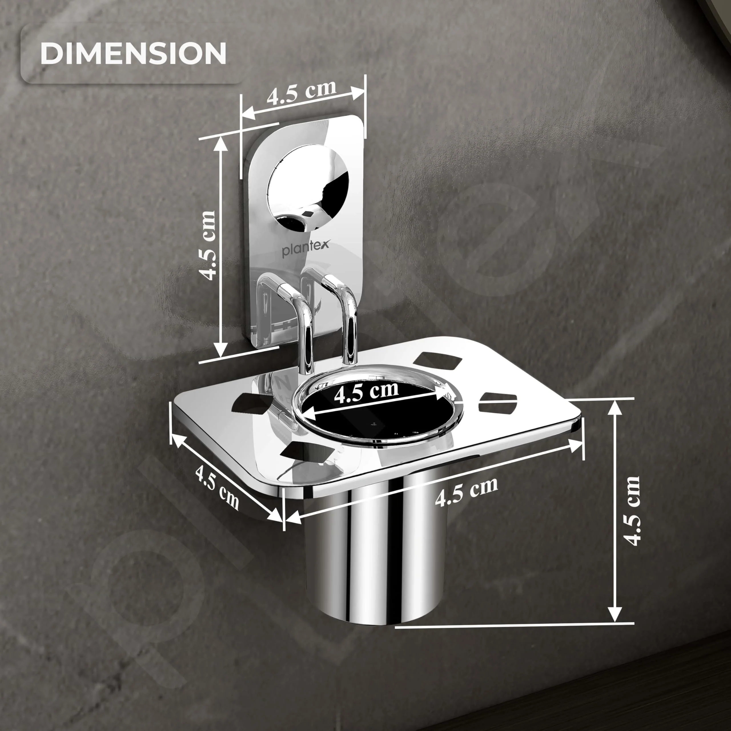 Plantex Stainless Steel Tooth Brush Holder/Tumbler Holder/Bathroom Accessories - (Dream - Chrome) - Image 4