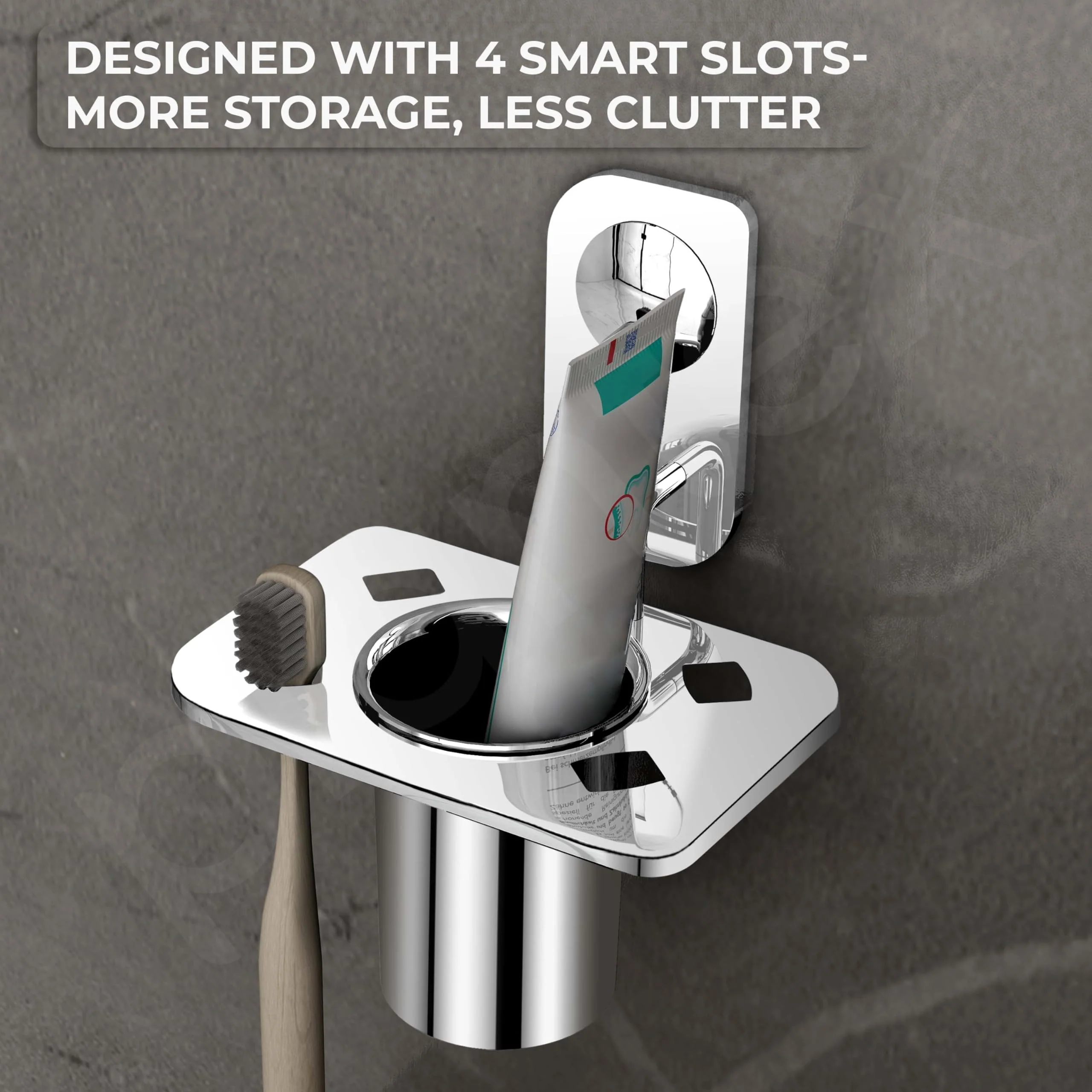 Plantex Stainless Steel Tooth Brush Holder/Tumbler Holder/Bathroom Accessories - (Dream - Chrome) - Image 7