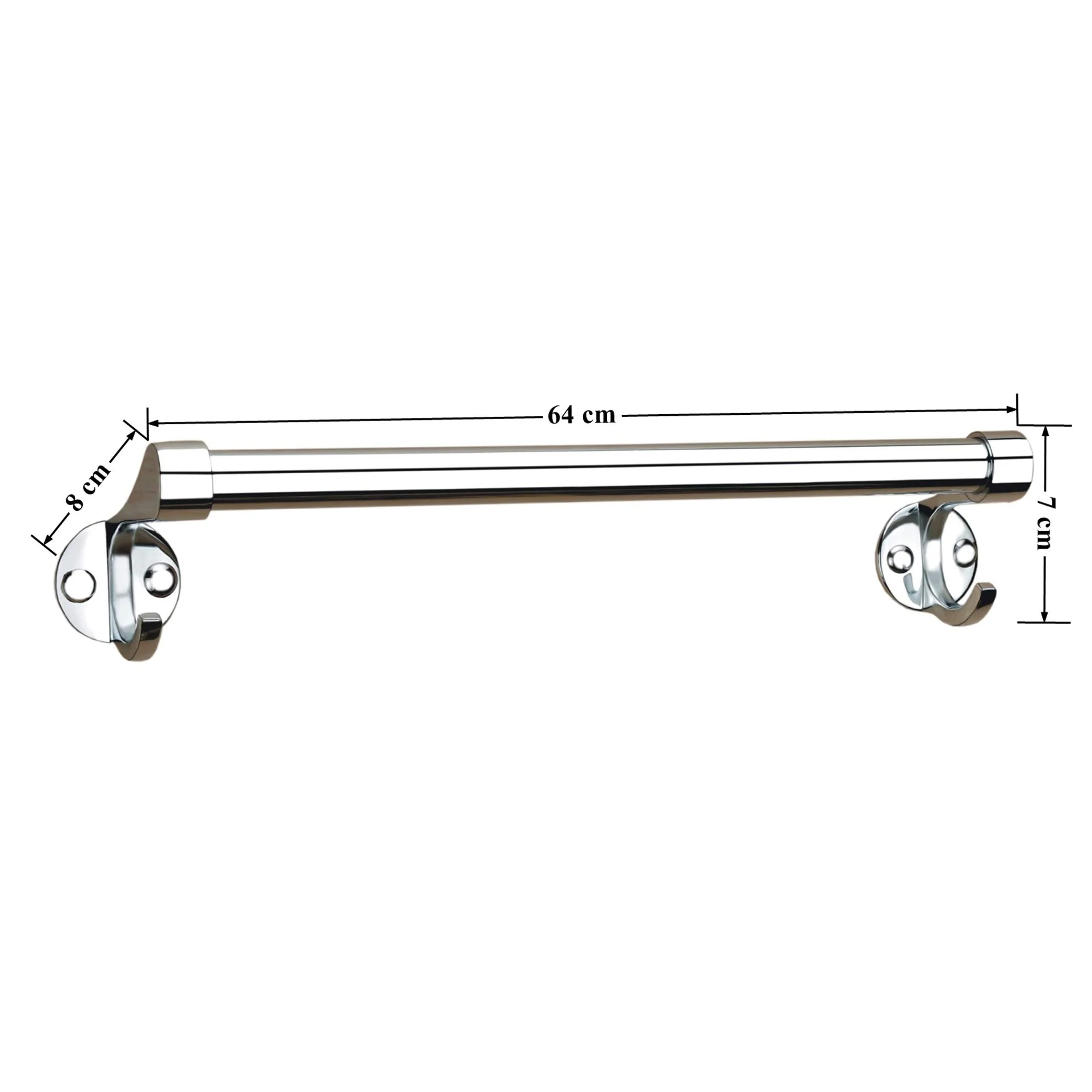 Plantex Stainless Steel Towel Hanger for Bathroom/Single Towel Rod/Towel Bar/Bathroom Accessories(24 Inch-Chrome) - Image 3