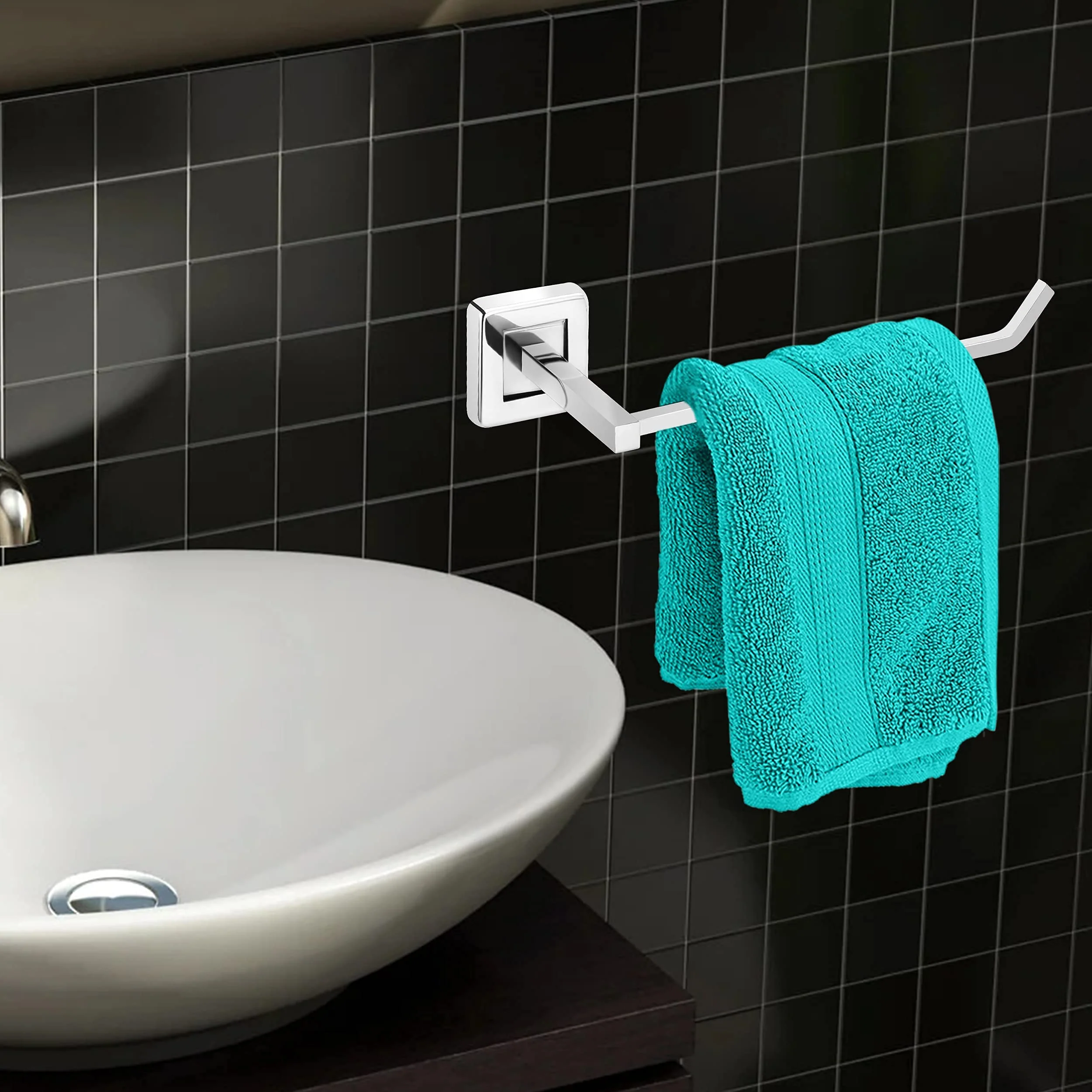 Plantex Stainless Steel Towel Holder/Hand Towel Hanger/Napkin Holder for Wash Basin/Bathroom Accessories (Chrome) - Image 7