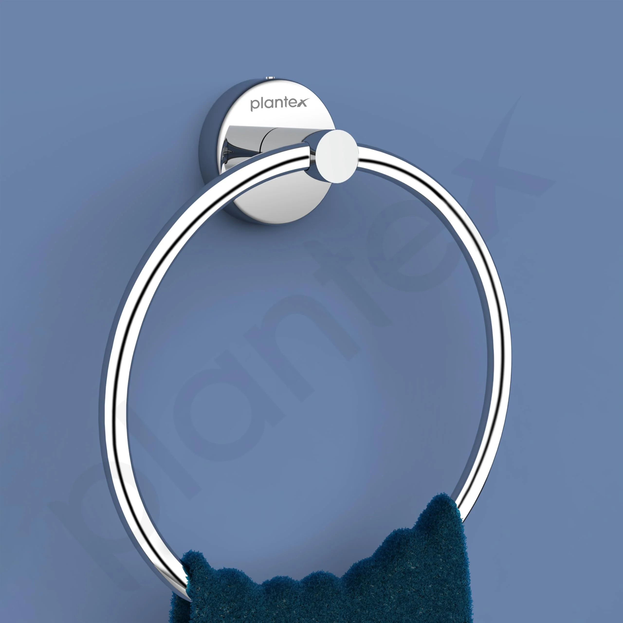 Plantex Stainless Steel Towel Ring for Bathroom/Wash Basin/Napkin-Towel Hanger/Bathroom Accessories - (Chrome/Round) - Pack of 2 - Image 2