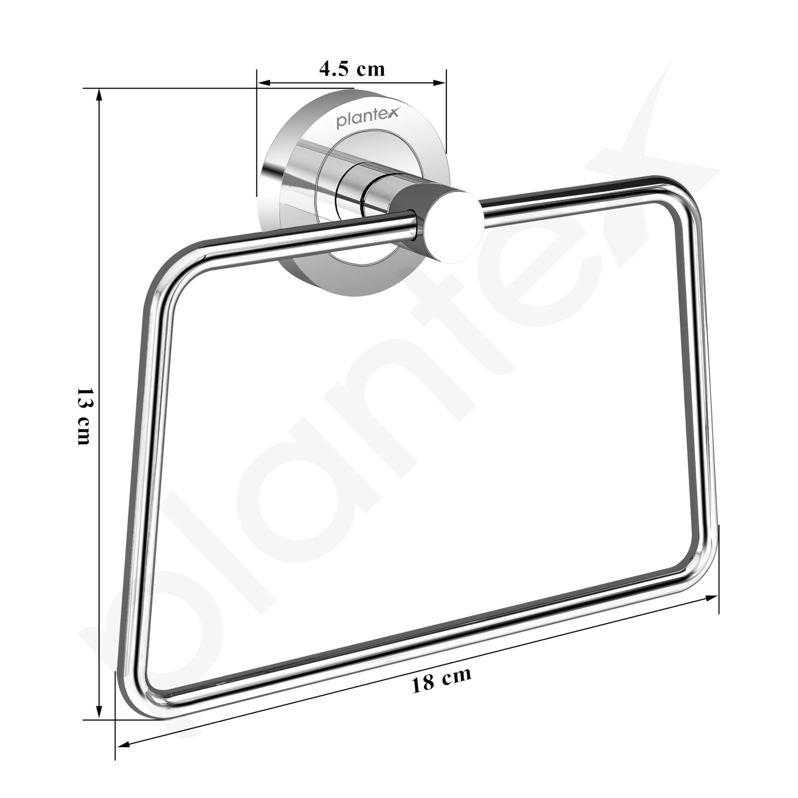 Plantex Stainless Steel Towel Ring for Wash Basin/Towel Hanger for Bathroom/Napkin Hanger/Napkin Ring/Bathroom Accessories (Chrome - Trapezium) - Image 3