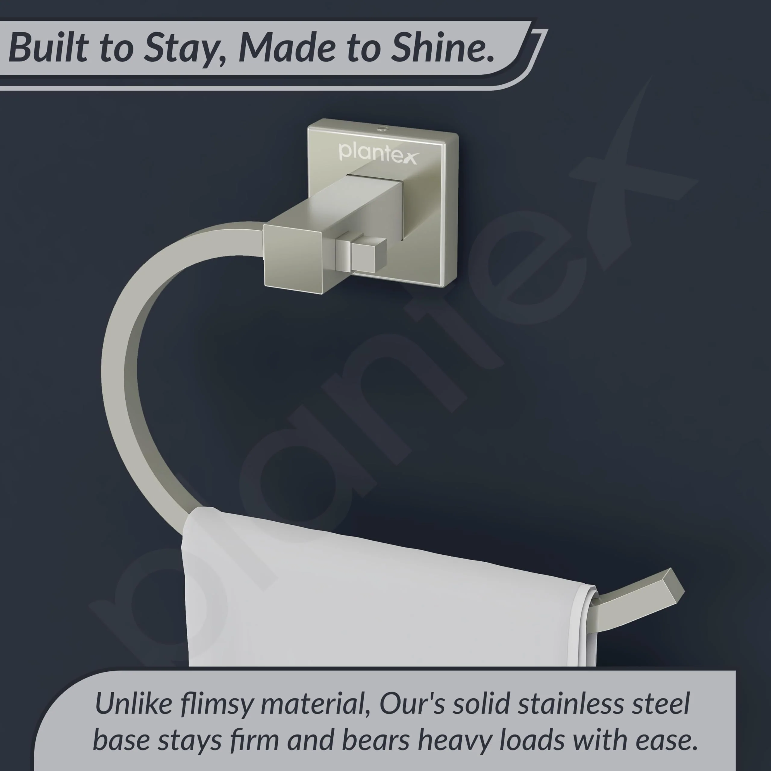 Plantex Stainless Steel Towel Ring for Washbasin/Napkin Hanger for Bathroom/Brushed Steel Finish/Napkin Holder/Bathroom Accessories - (Aqua) - Image 5