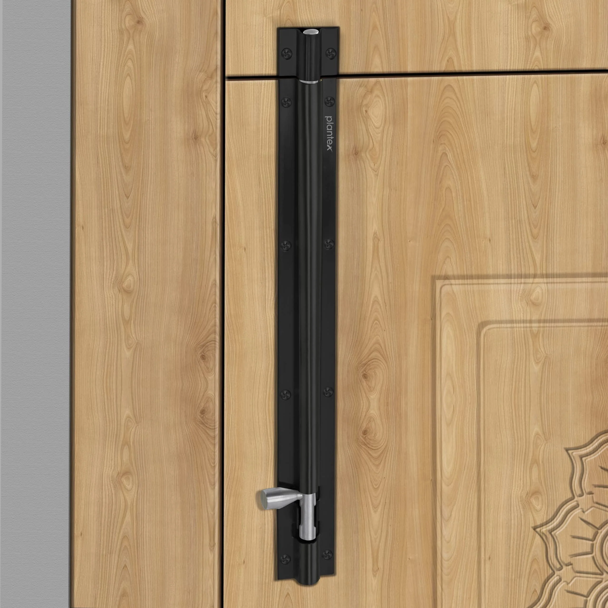 Plantex Stainless Steel Tower Bolt/Tower Bolt for Home,Offices Doors and Windows/Tower Bolt for Main Door/Door Latch/Kundi/Chitakini/Door Latch for Windows - Pack of 2 (Black Finish, 12 inch) - Image 2