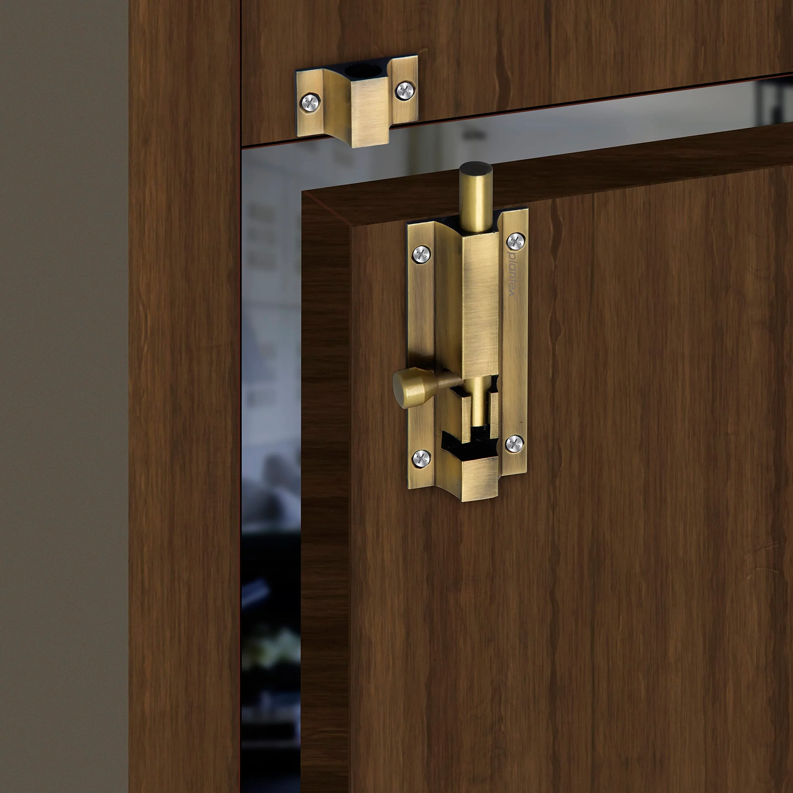 Plantex Stainless Steel Tower Bolt/Tower Bolt for Home,Offices Doors and Windows/Tower Bolt for Main Door/Door Latch/Kundi/Chitakini/Door Latch for Windows - Pack of 2 (Brass Finish, 4 inch) - Image 5