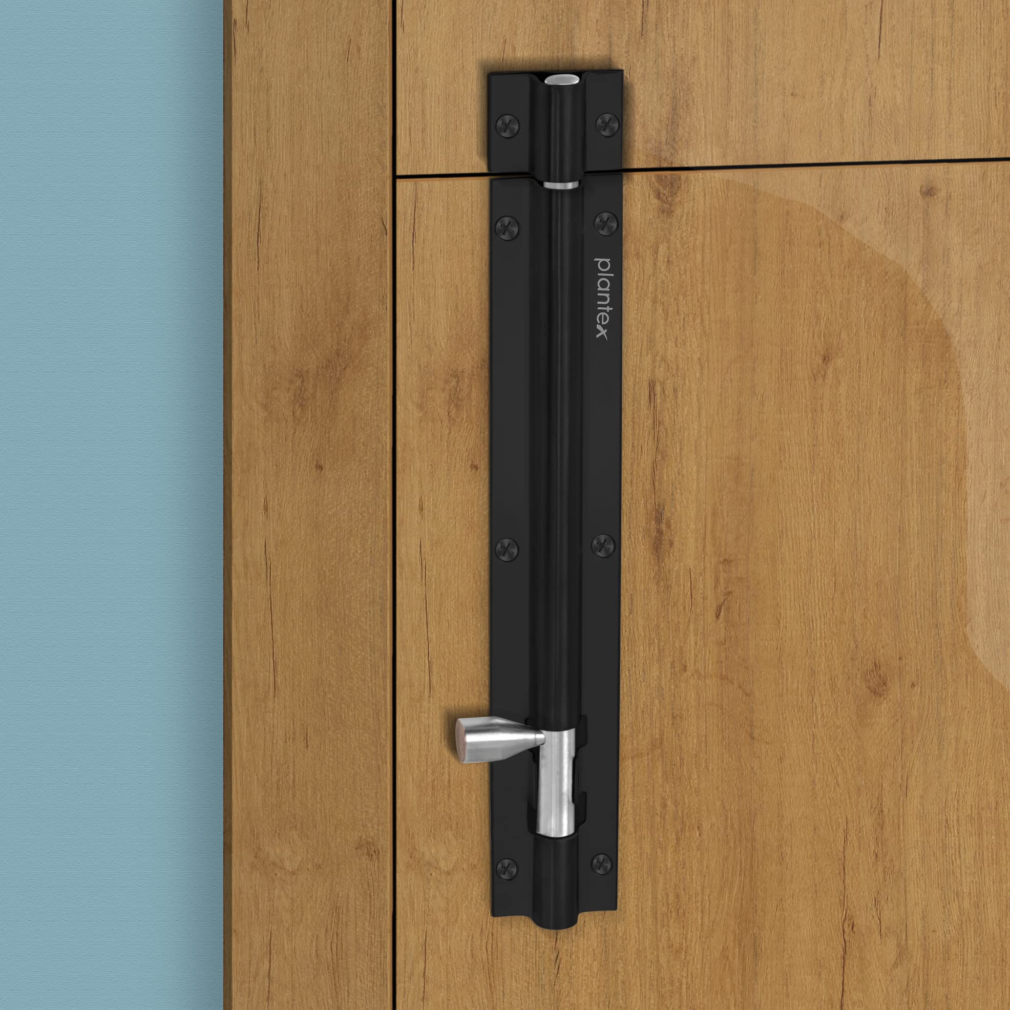 Plantex Stainless Steel Tower Bolt/Tower Bolt for Home,Offices Doors and Windows/Tower Bolt for Main Door/Door Latch/Kundi/Chitakini/Door Latch for Windows - Pack of 4 (Black Finish, 8 inch) - Image 2