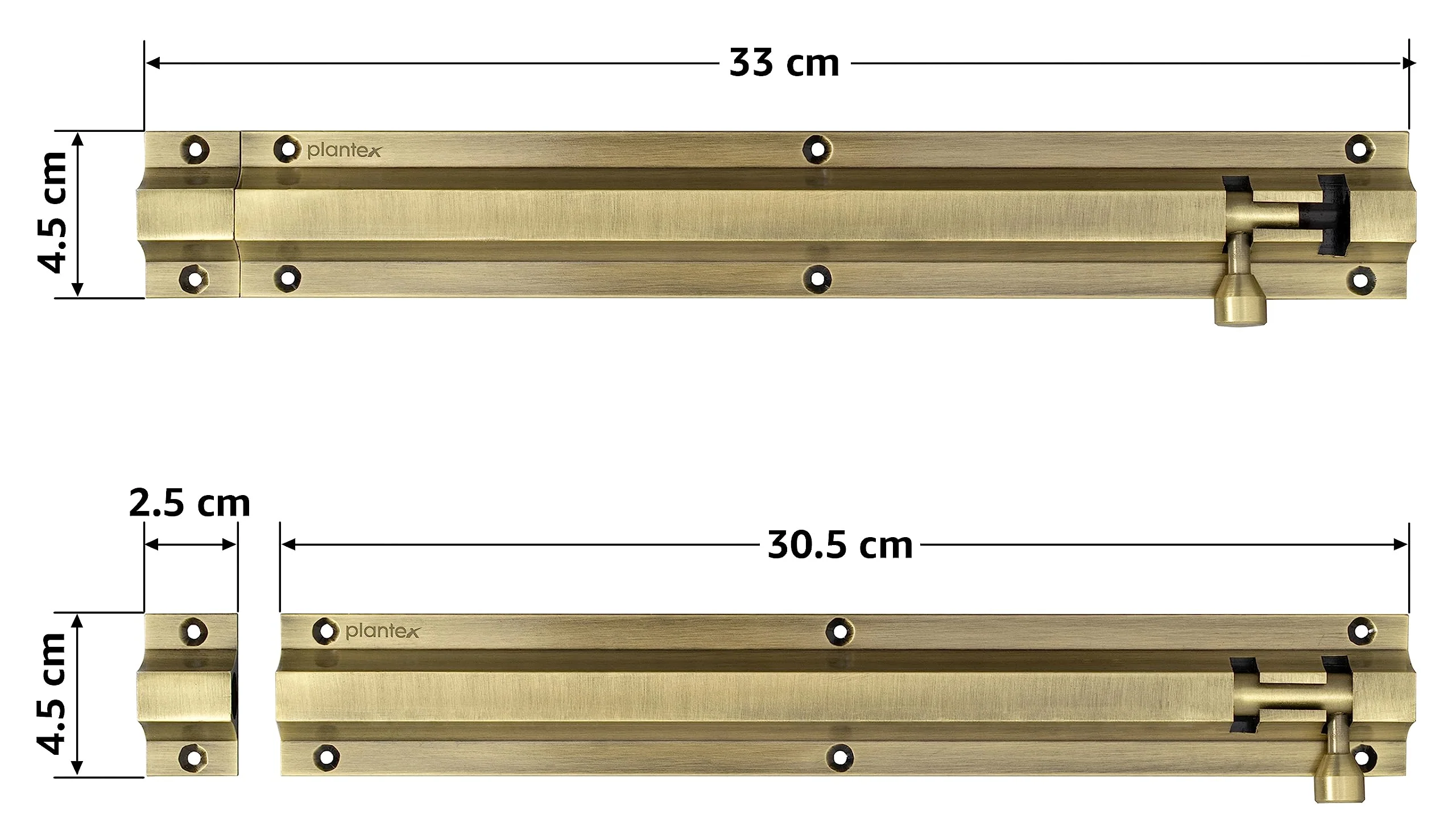 Plantex Stainless Steel Tower Bolt/Tower Bolt for Home,Offices Doors and Windows/Tower Bolt for Main Door/Door Latch/Kundi/Chitakini/Door Latch for Windows - Pack of 4 (Brass Finish, 12 inch) - Image 4