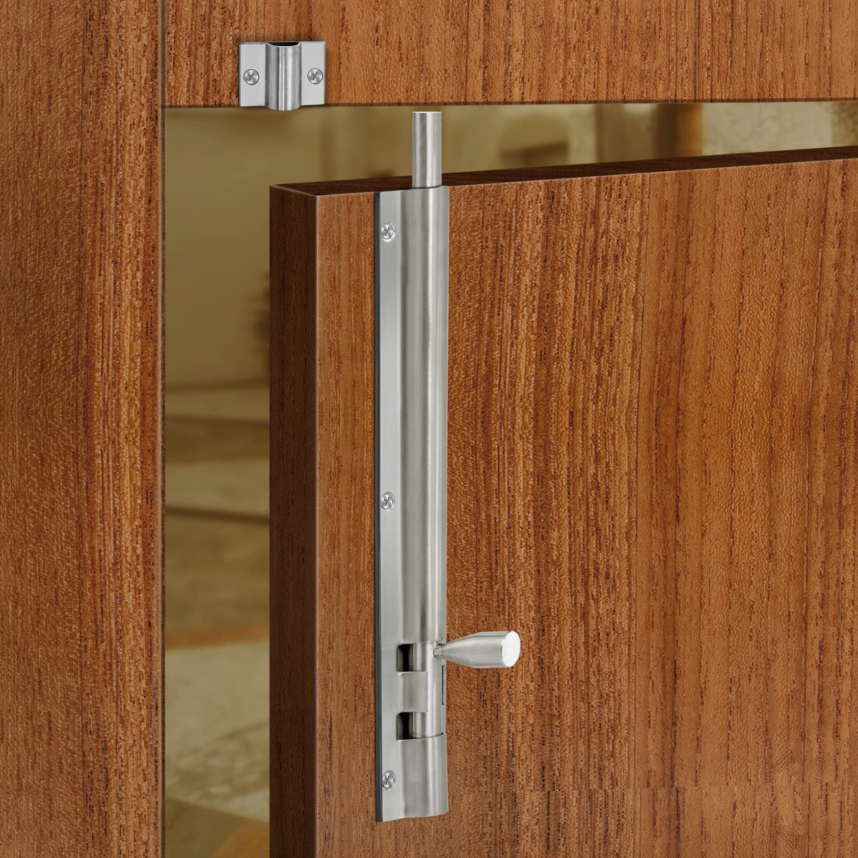 Plantex Stainless Steel Tower Bolt/Tower Bolt for Home,Offices Doors and Windows/Tower Bolt for Main Door/Door Latch/Kundi/Chitakini/Door Latch for Windows - Pack of 4 (Matt Finish, 8 inch) - Image 2