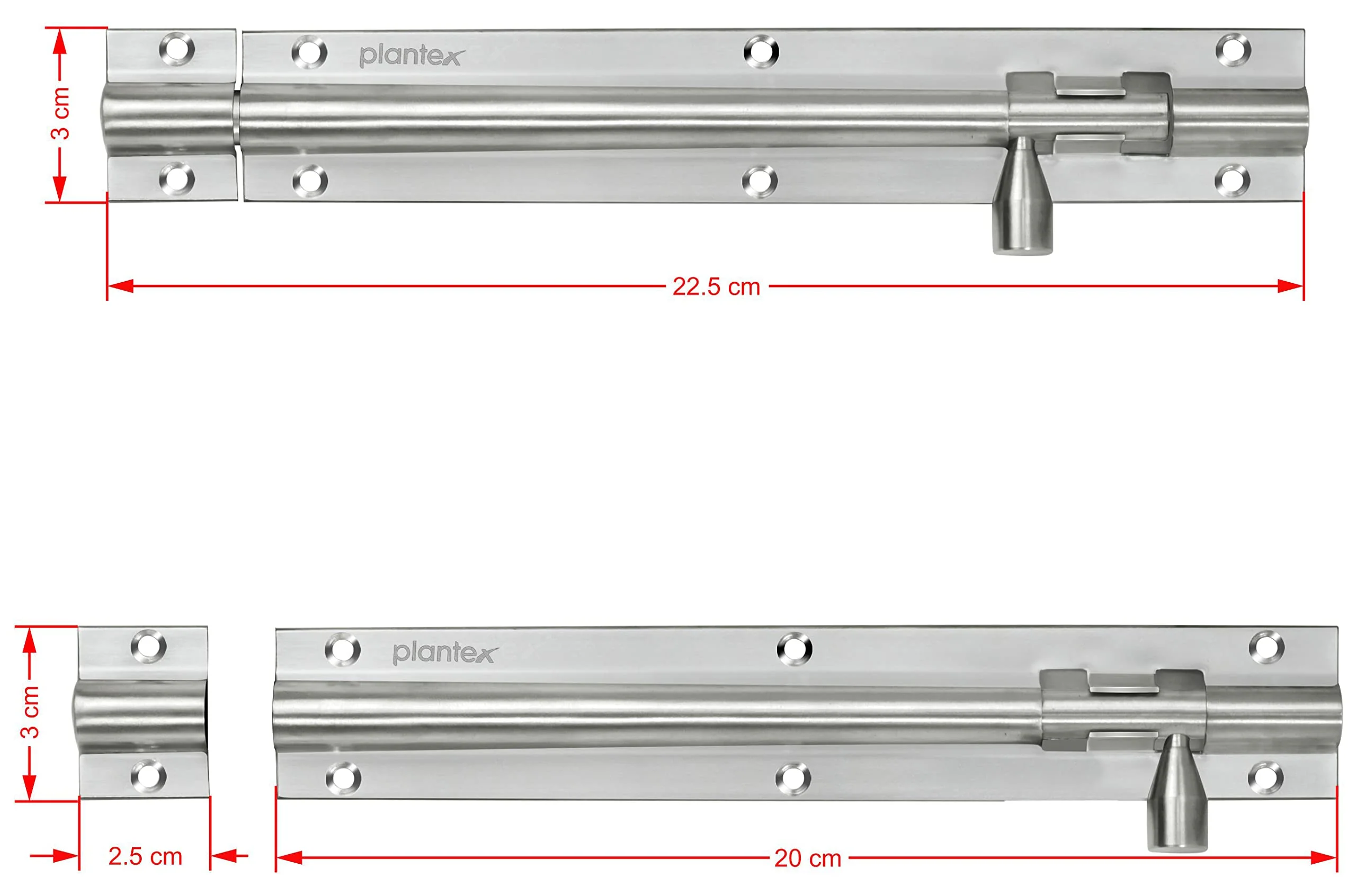 Plantex Stainless Steel Tower Bolt/Tower Bolt for Home,Offices Doors and Windows/Tower Bolt for Main Door/Door Latch/Kundi/Chitakini/Door Latch for Windows - Pack of 4 (Matt Finish, 8 inch) - Image 3
