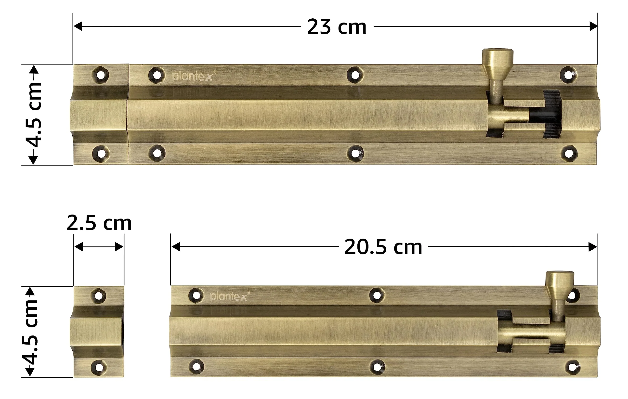 Plantex Stainless Steel Tower Bolt 8 inch/Tower Bolt for Home,Offices Doors and Windows/Tower Bolt for Main Door/Door Latch/Kundi/Chitakini/Door Latch for Windows (Brass Antique, Pack of 1) - Image 4