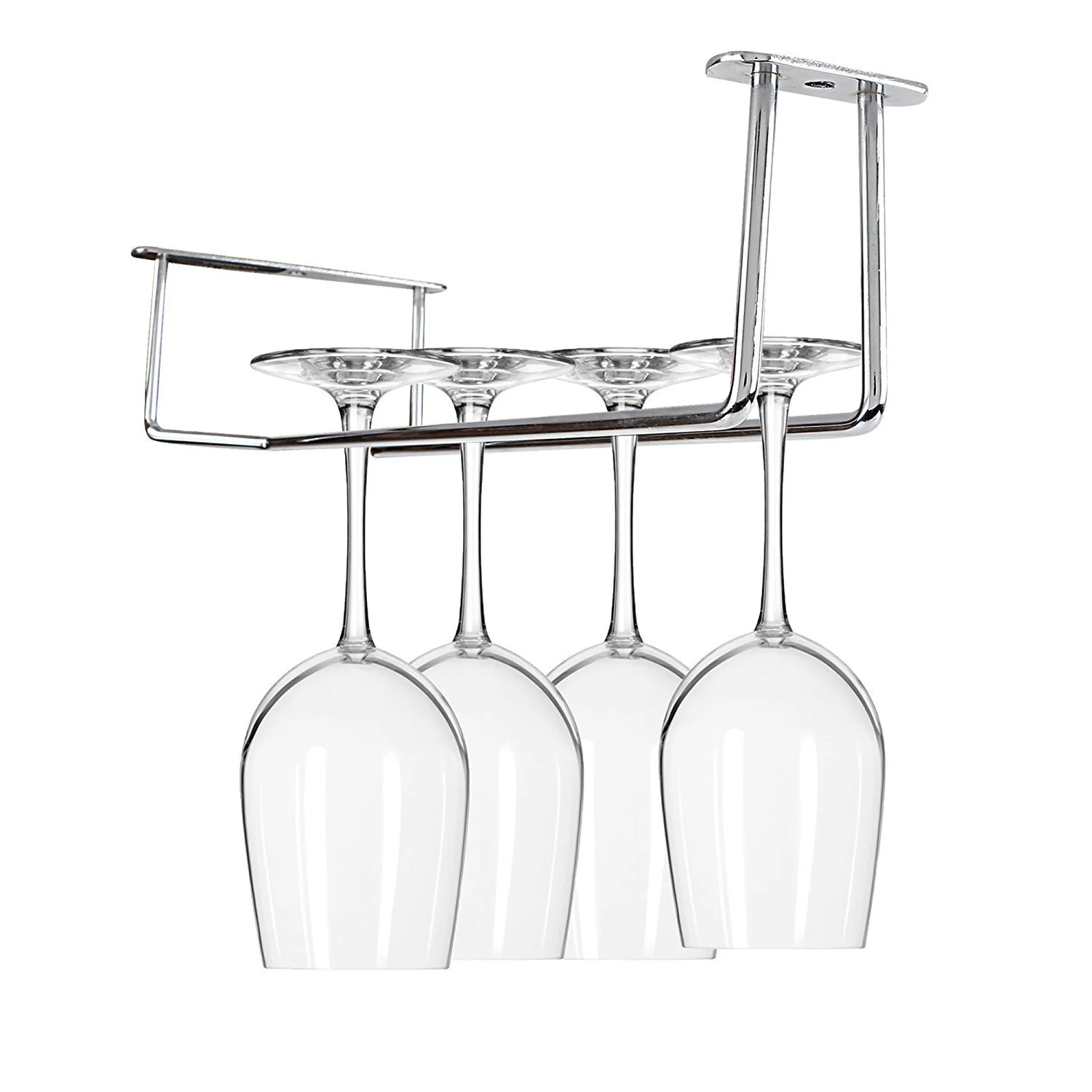 Plantex Stainless Steel Wine Glass Rack/Holder Upside Down Glass Hanging Organizer/Glass Hanging Stand for Pubs/Kitchen/Bars - (Single Line - 15 x 5 Inches) - Image 7