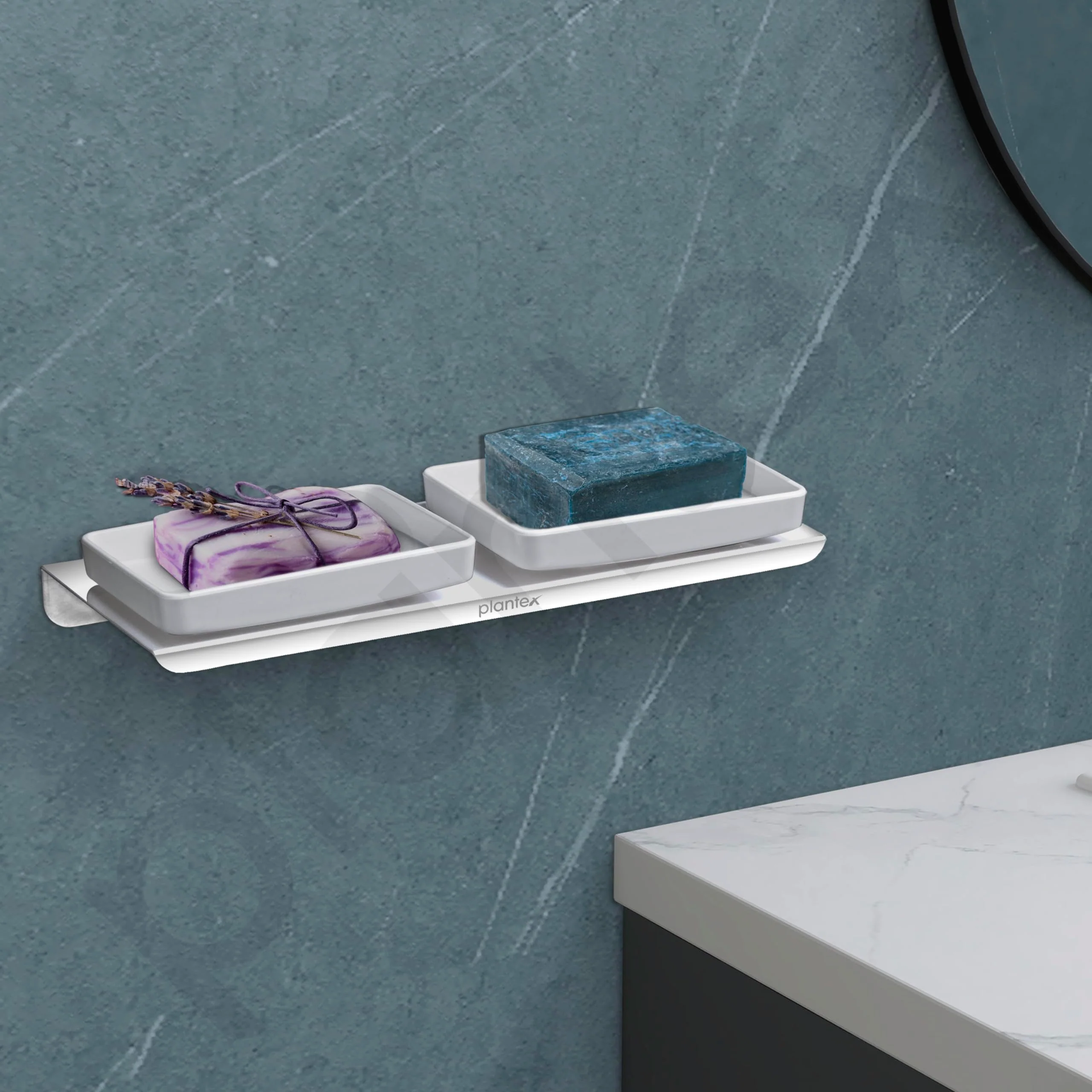 Plantex Stainless Steel with ABS Material Double Soap Dish for Bathroom/Wall Mounted Soap Holder/Bathroom Accessories (Chrome) - Image 2