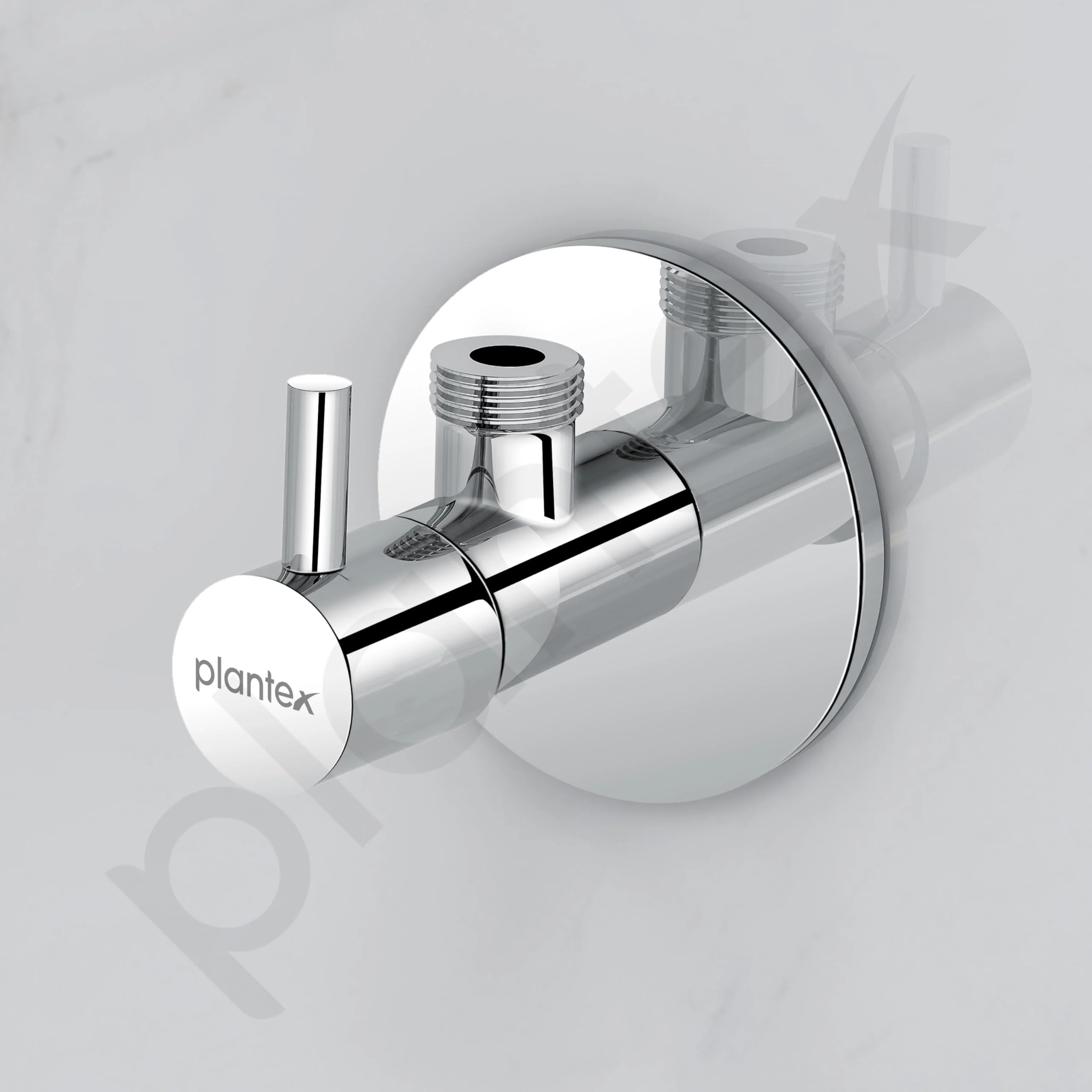 Plantex Stop Cock for Wash Basin/Pure Brass Angle Valve with Teflon Tape and Brass Wall Flange/Health Faucet- (Pack of 2-Chrome) - Image 6