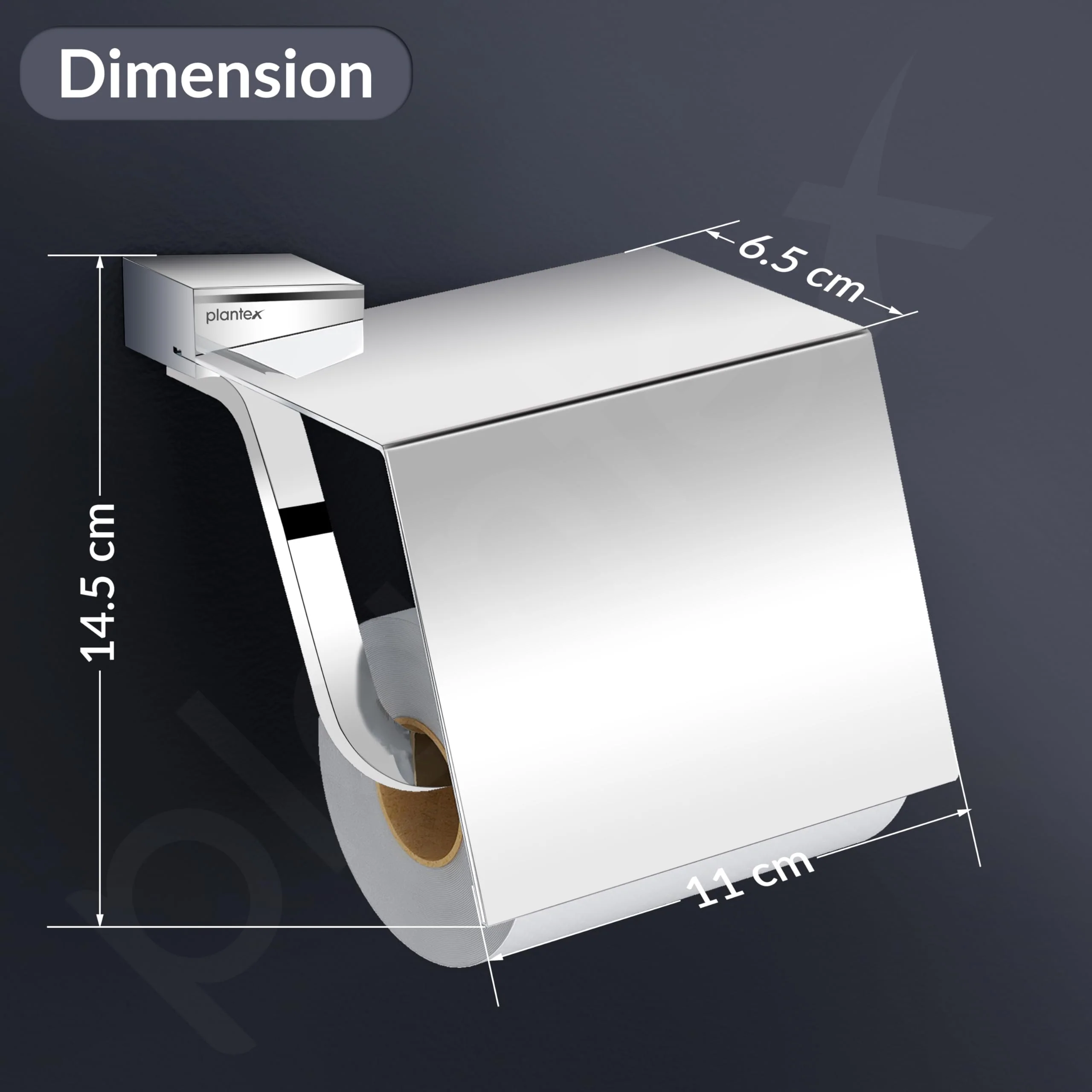 Plantex Super Brass Toilet Roll Holder for Bathroom/Tissue Roll Holder for Washroom/Toilet Paper Holder for Bathroom Accessories - Arrete (Chrome) - Image 5