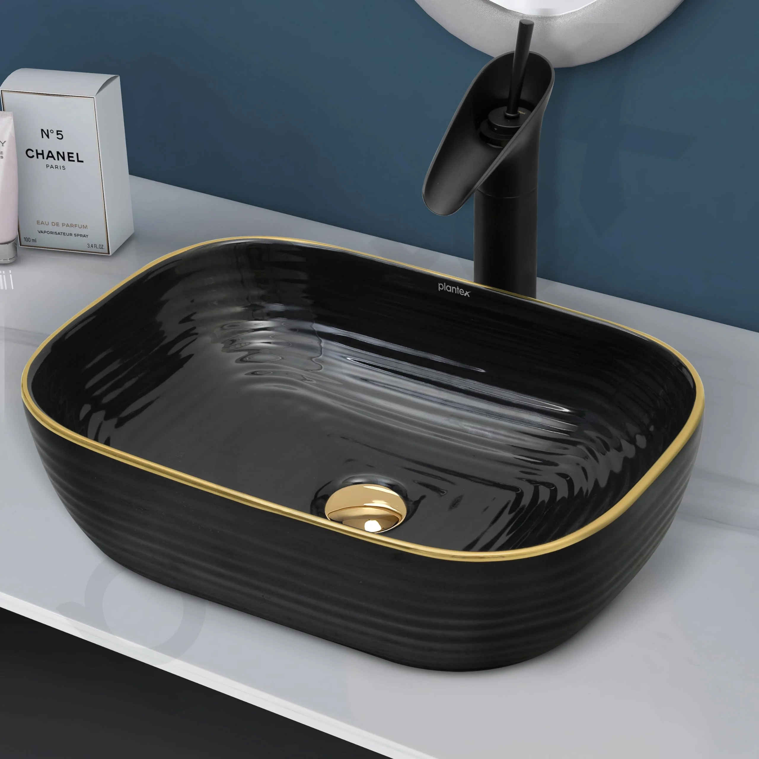 Plantex Table Top Wash Basin For Bathroom/Designer Ceramic Basin/Countertop Vessel Sink Basin - Indo-European Collection (18 x 13 x 5 Inch) - Image 6