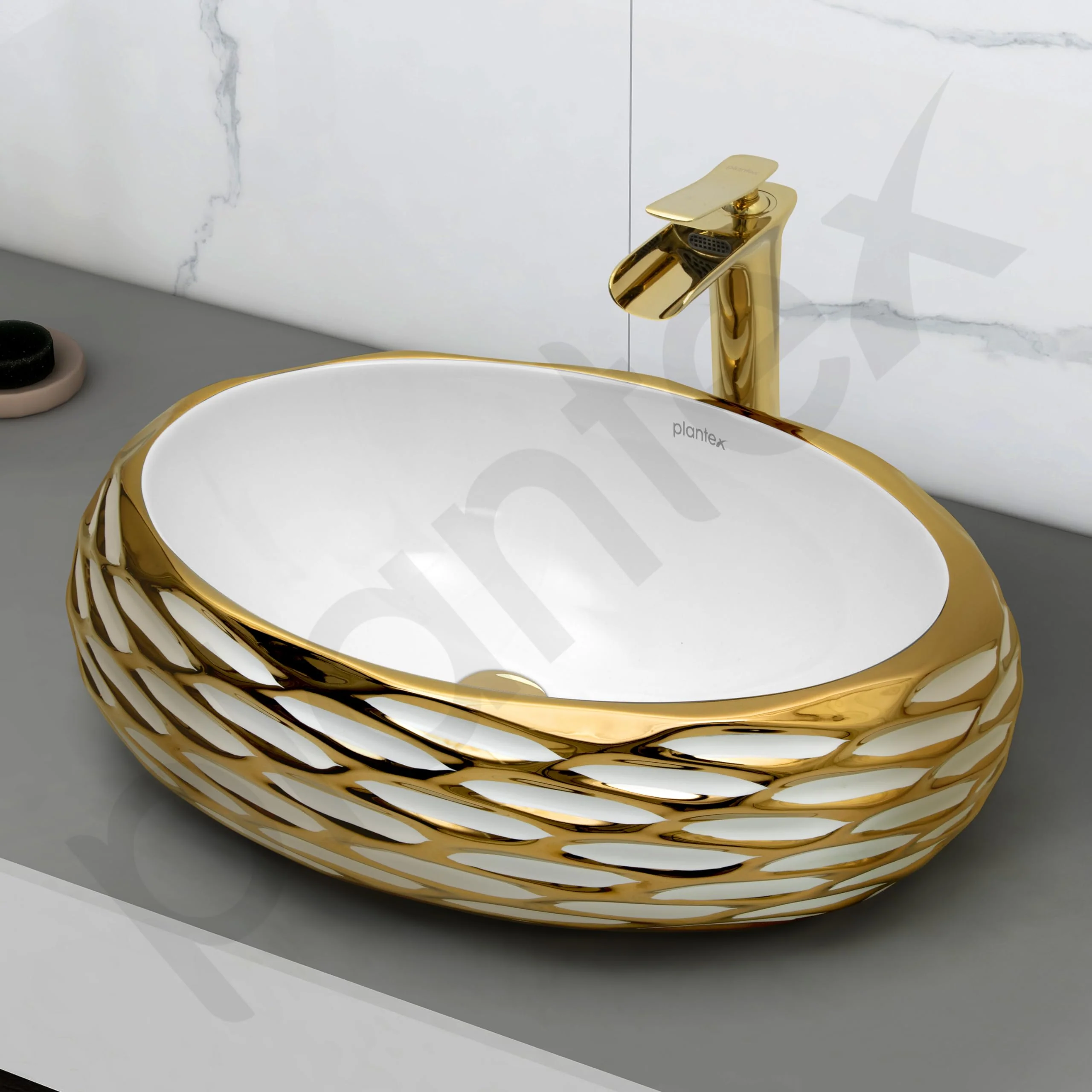 Plantex Table Top Wash Basin For Bathroom/Designer Ceramic Basin/Countertop Vessel Sink Basin - Indo-European Collection (EQTT-593, 23.5 x 15 x 7 Inch) - Image 6