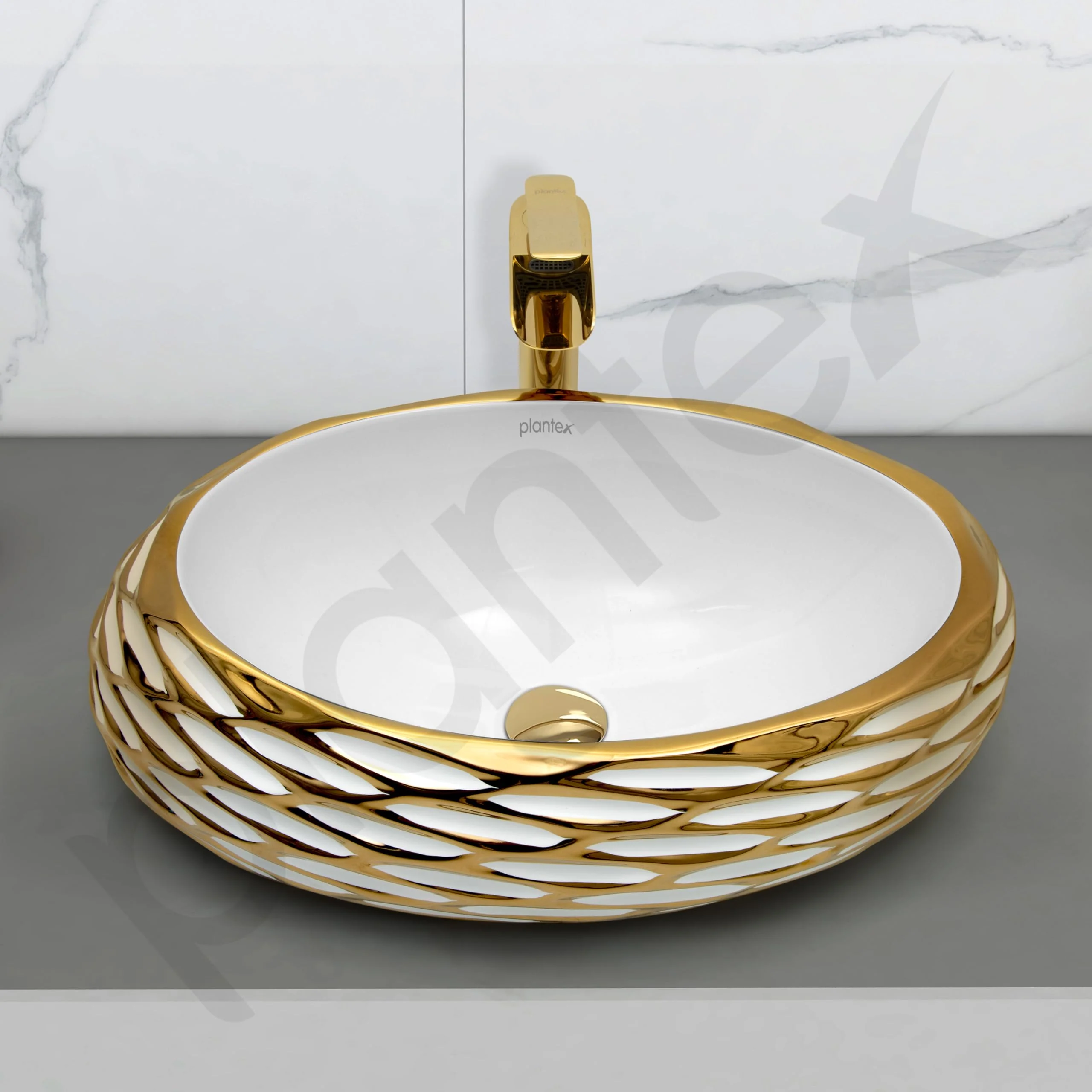 Plantex Table Top Wash Basin For Bathroom/Designer Ceramic Basin/Countertop Vessel Sink Basin - Indo-European Collection (EQTT-593, 23.5 x 15 x 7 Inch) - Image 7