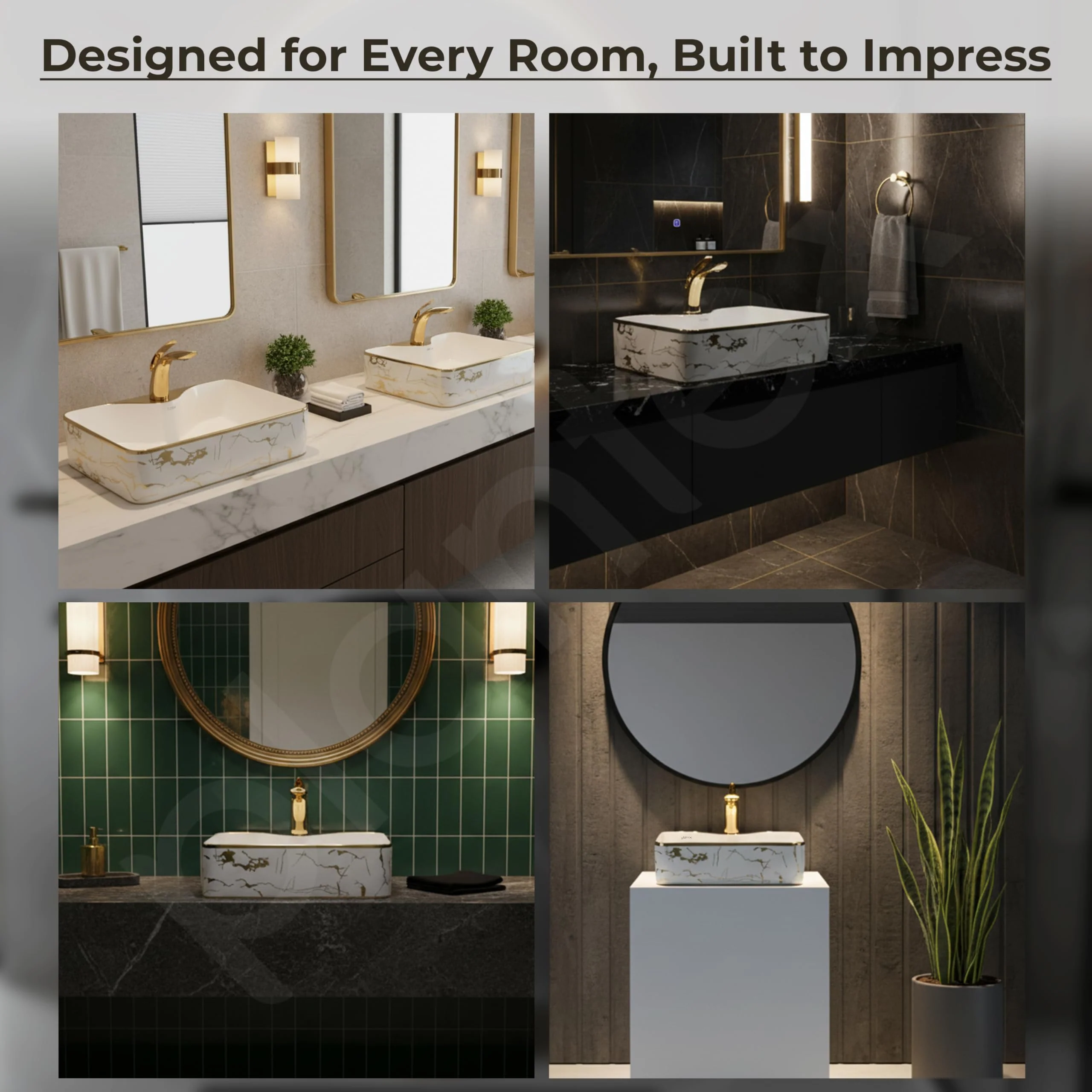 Plantex Table Top Washbasin For Bathroom/Designer Ceramic Basin/Countertop Vessel Sink Basin - Indo-European Collection (EQTT-224, 19 x 15 x 5.5 Inch) - Image 3