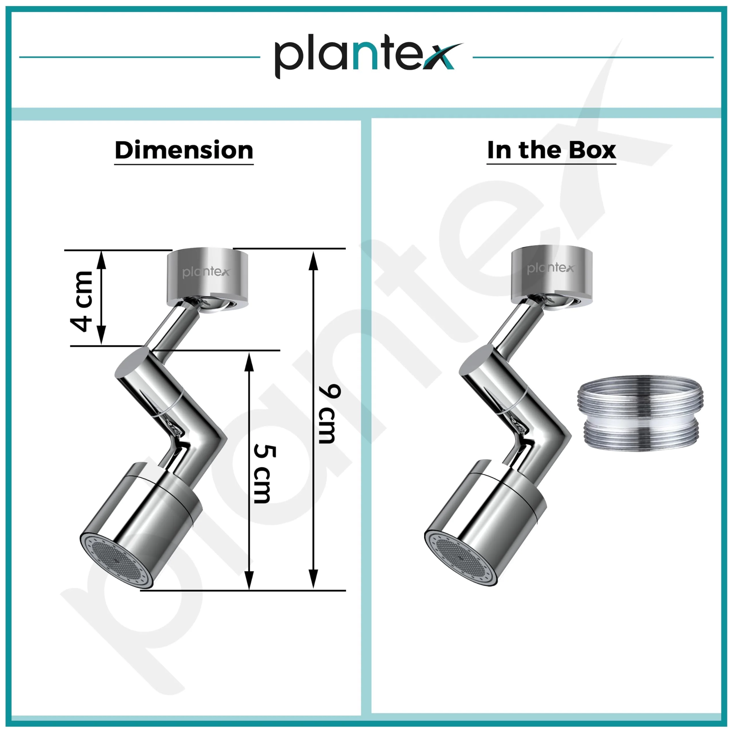 Plantex Tap Aerator for Kitchen/Tap Extender for Kitchen Sink/Tap Extension for Kitchen/Water Saving Movable Sink Faucet/Fits F22 and M24 mm tap (XL-2042/Chrome) - Image 3