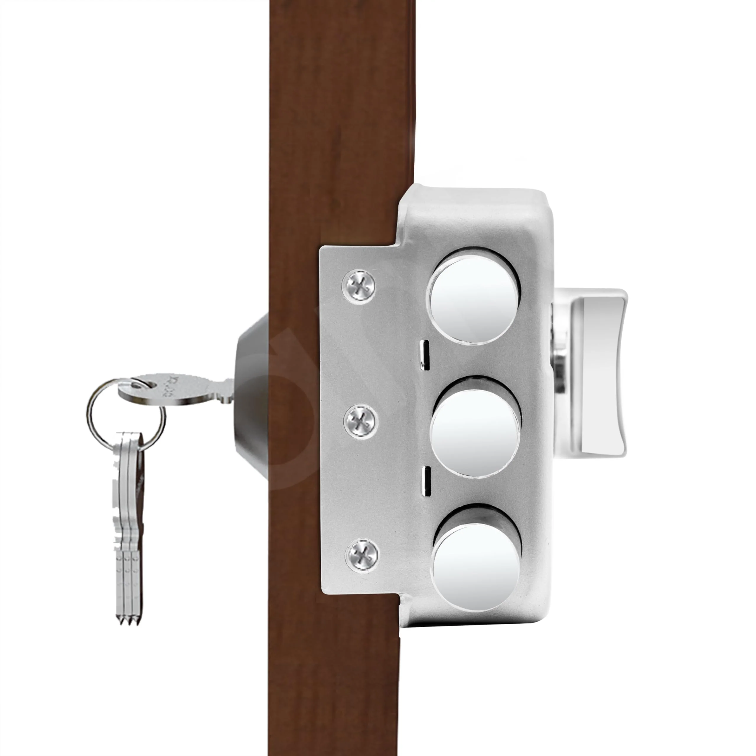 Plantex Tri-Bolt Lock for Main Door/Heavy Duty Door Lock with 4 Keys/Suitable for Single or Double Door for Home/Office/Hotel - Pack of 1 (Satin White and Chrome) - Image 7