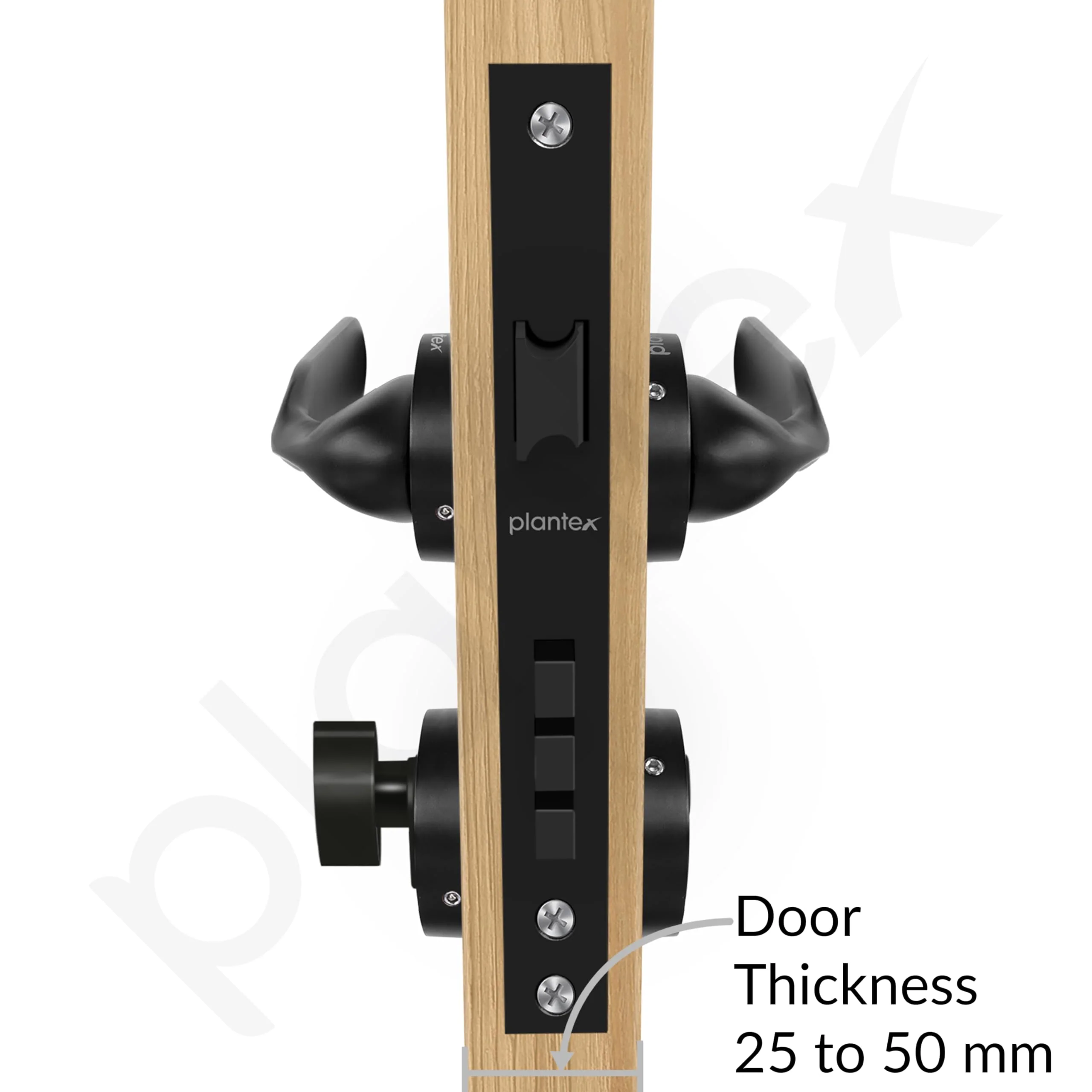 Plantex Triple Security Door Lock For Home/Main Door Lock Set Knob Handle With 3 Years Of Warranty/Mortise Lock For Door With Brass Lock Body&Cylinder(7106-Black) - Image 5