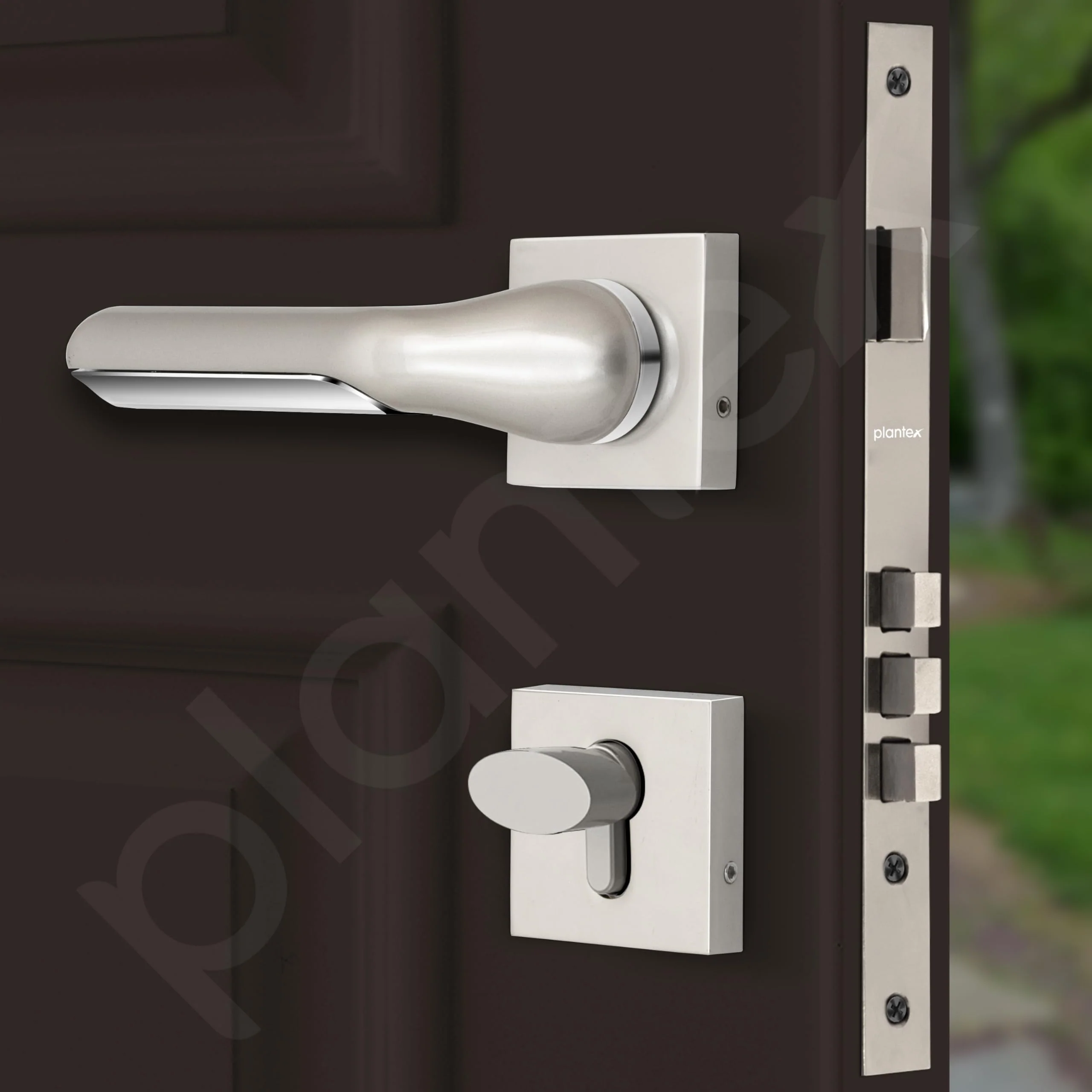 Plantex Triple Security Door Lock for Home/Main Door Lock Set with 3 Years of Warranty/Mortise Lock for Door with Brass Lock Body & Cylinder (7121, Satin White & Chrome) - Image 6