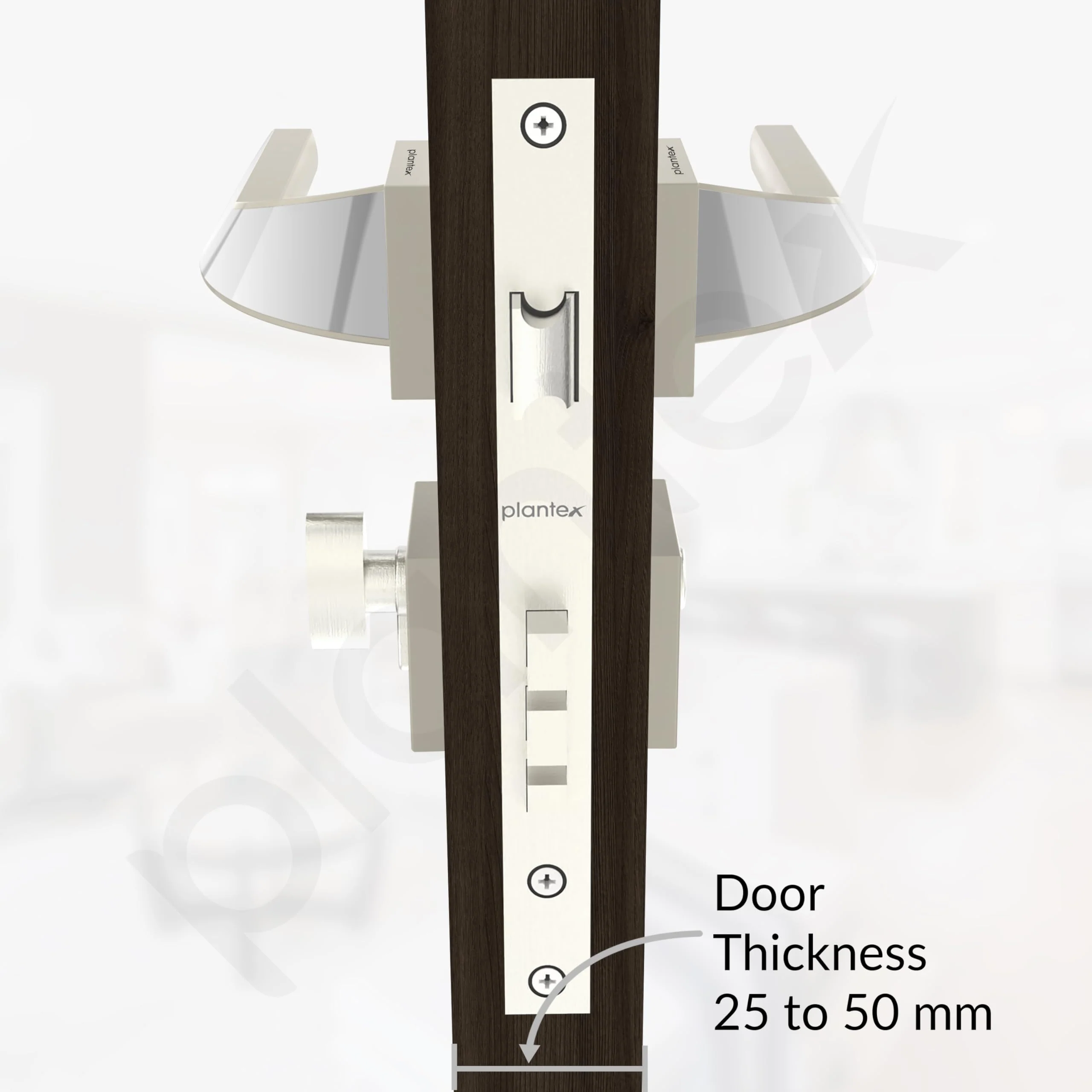 Plantex Triple Security Door Lock for Home/Main Door Lock Set with 3 Years of Warranty/Mortise Lock for Door with Brass Lock Body & Cylinder(7090 - Satin White & Chrome Finish) - Image 5