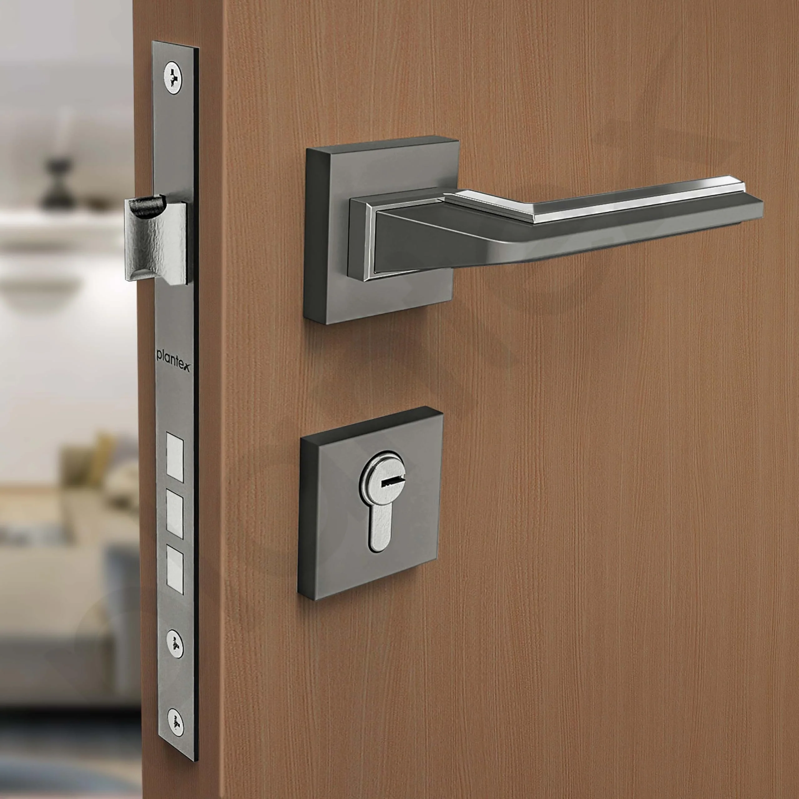 Plantex Triple Security Door Lock for Home/Main Door Lock Set with 3 Years of Warranty/Mortise Lock for Door with Brass Lock Body & Cylinder(Satin Black & Matt Finish) - Image 7