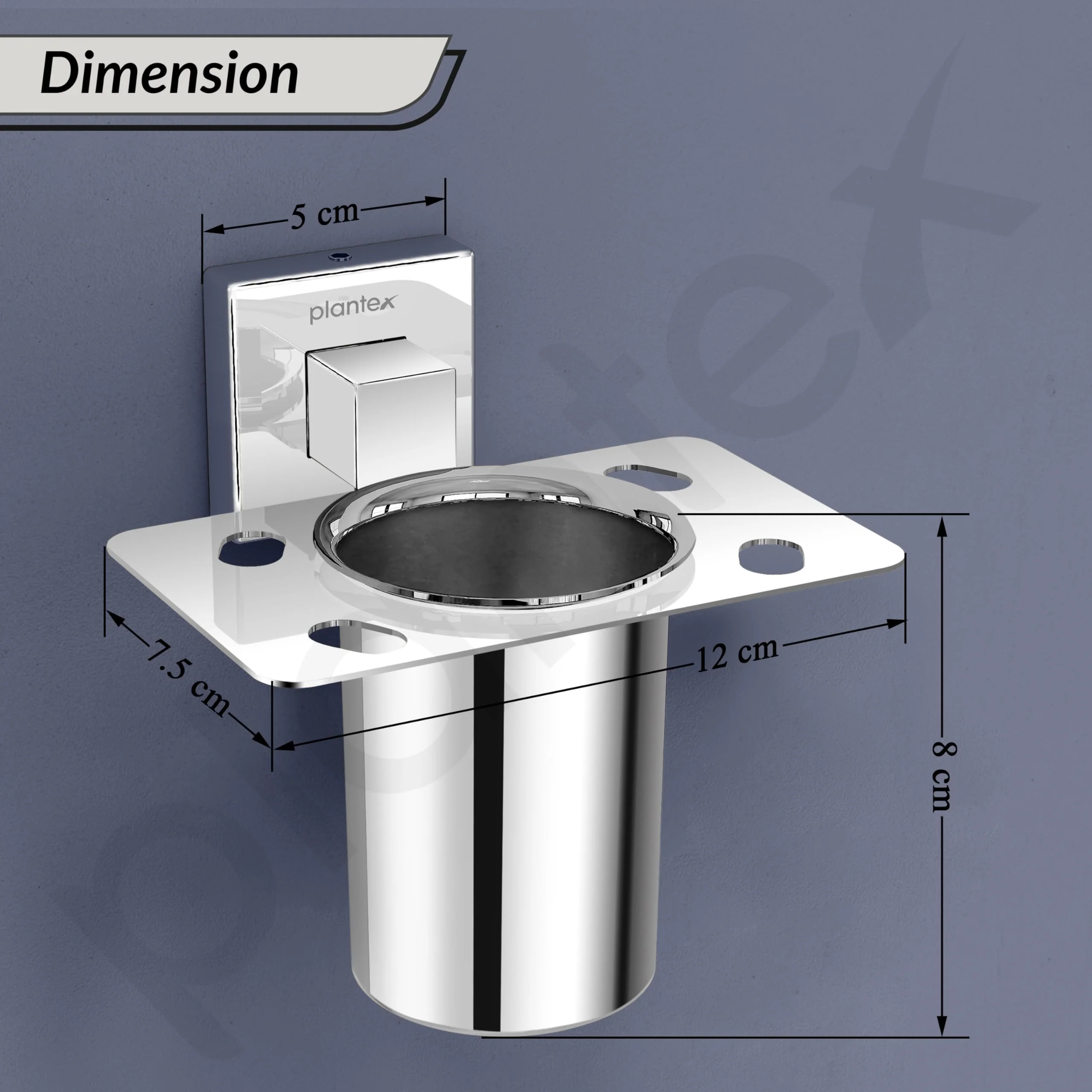 Plantex Tumbler Holder for Bathroom/Stainless Steel Toothbrush Holder/Toothpaste Holder/Bathroom Accessories - (Chrome) - Image 4