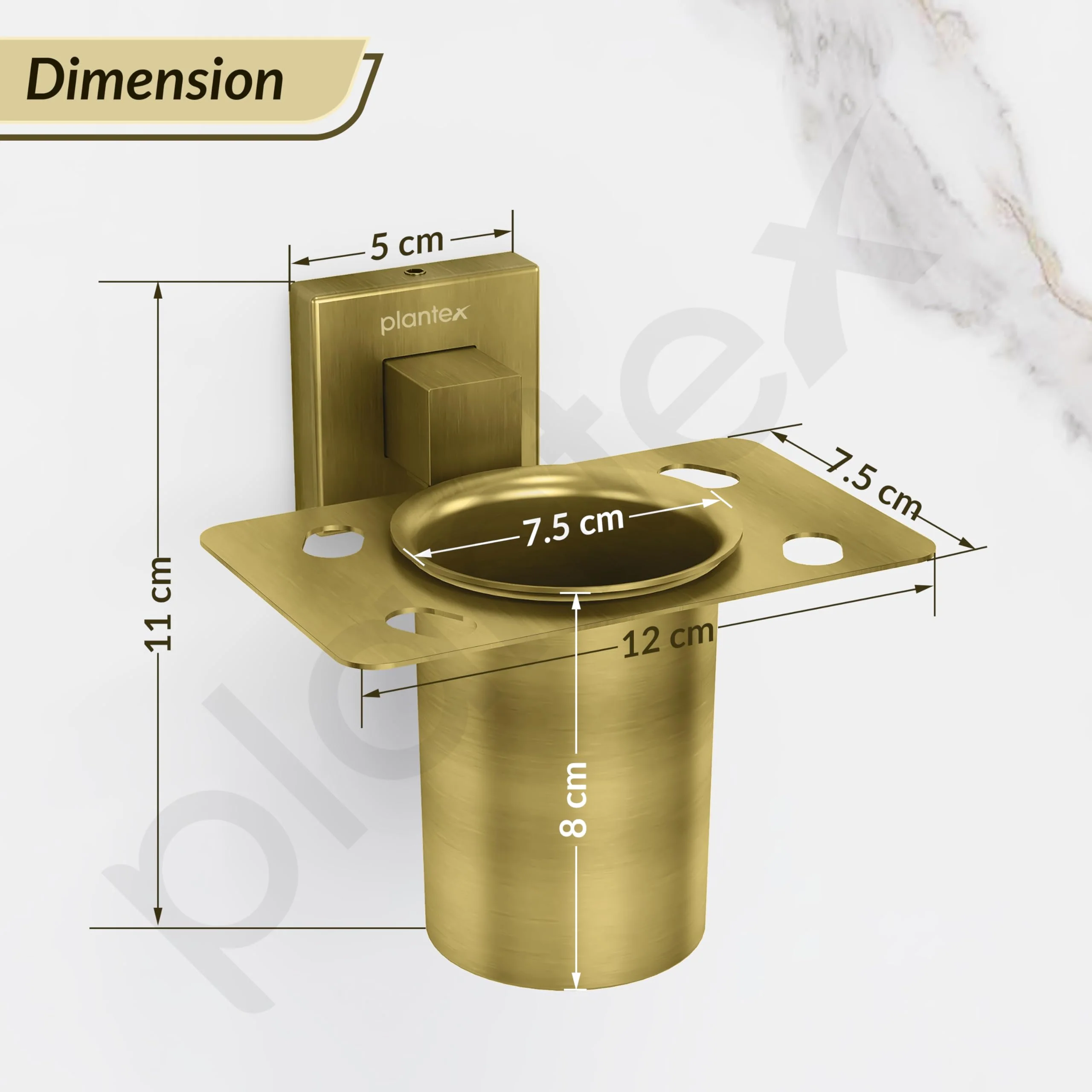 Plantex Tumbler Holder for Bathroom/Stainless Steel Toothbrush Holder/Toothpaste Holder/Bathroom Accessories – Pack of 1, Aqua (Brass Antique) - Image 7