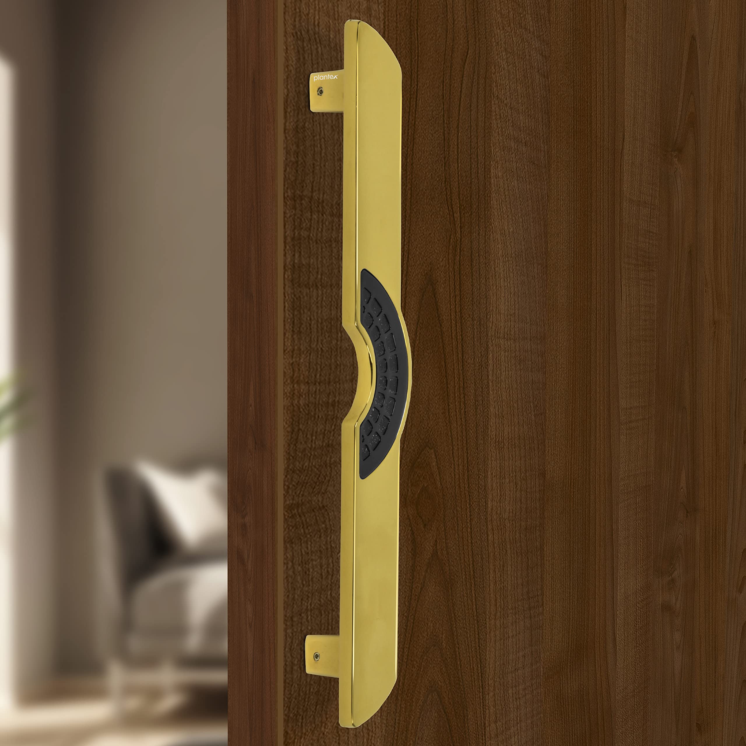 Plantex Ultron Door Handle for Main Door/Main Door Handle 15 Inch/Pull Push Door Handle for Glass & Wooden Door, Pack of 1 (316,Gold and Black Finish) - 3 Years Warranty, Pull Handle - Image 6