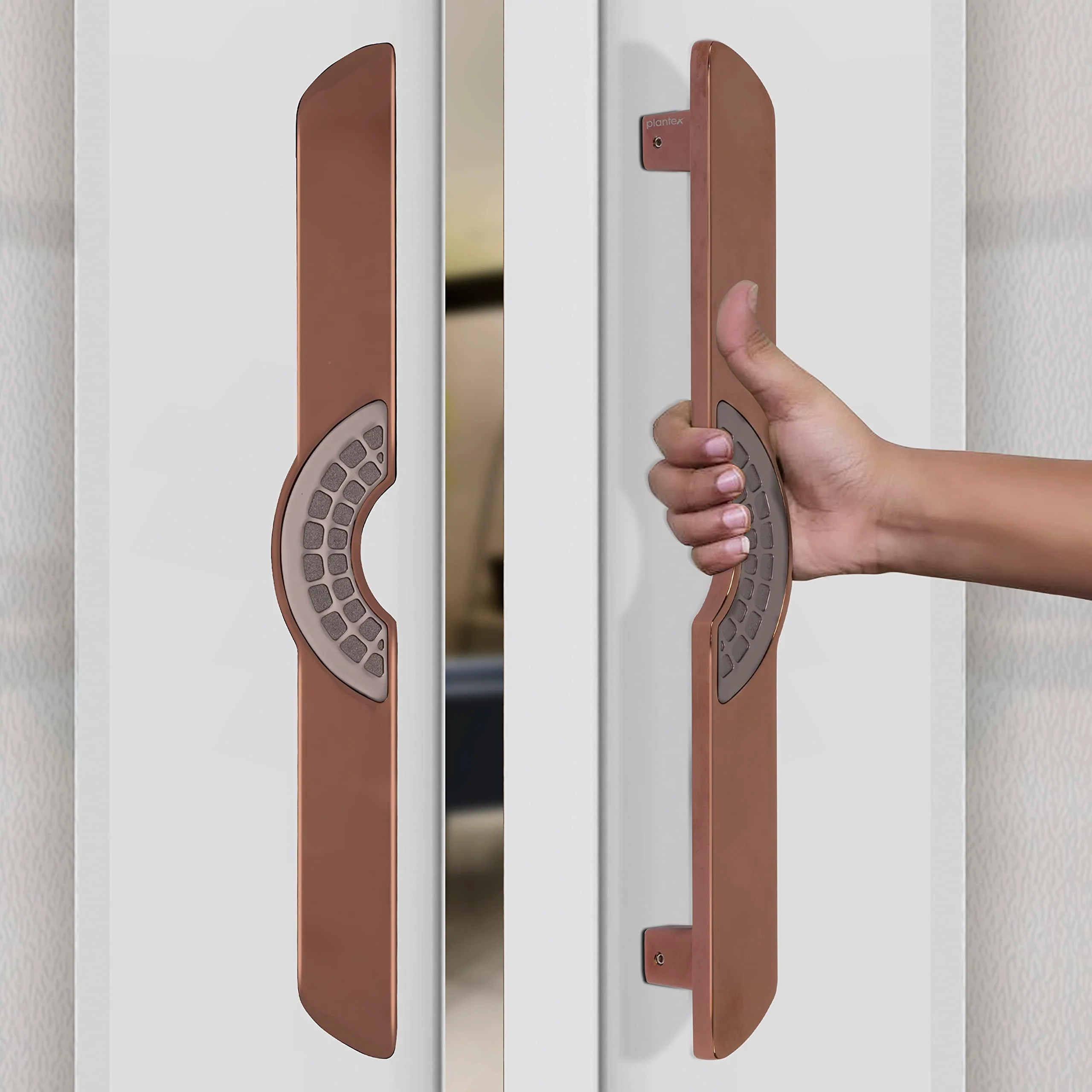 Plantex Ultron Door Handle for Main Door/Main Door Handle 15 Inch/Pull Push Door Handle for Glass & Wooden Door, Pack of 1 (316,Rose Gold and Grey Finish) - 3 Years Warranty, Pull Handle - Image 2