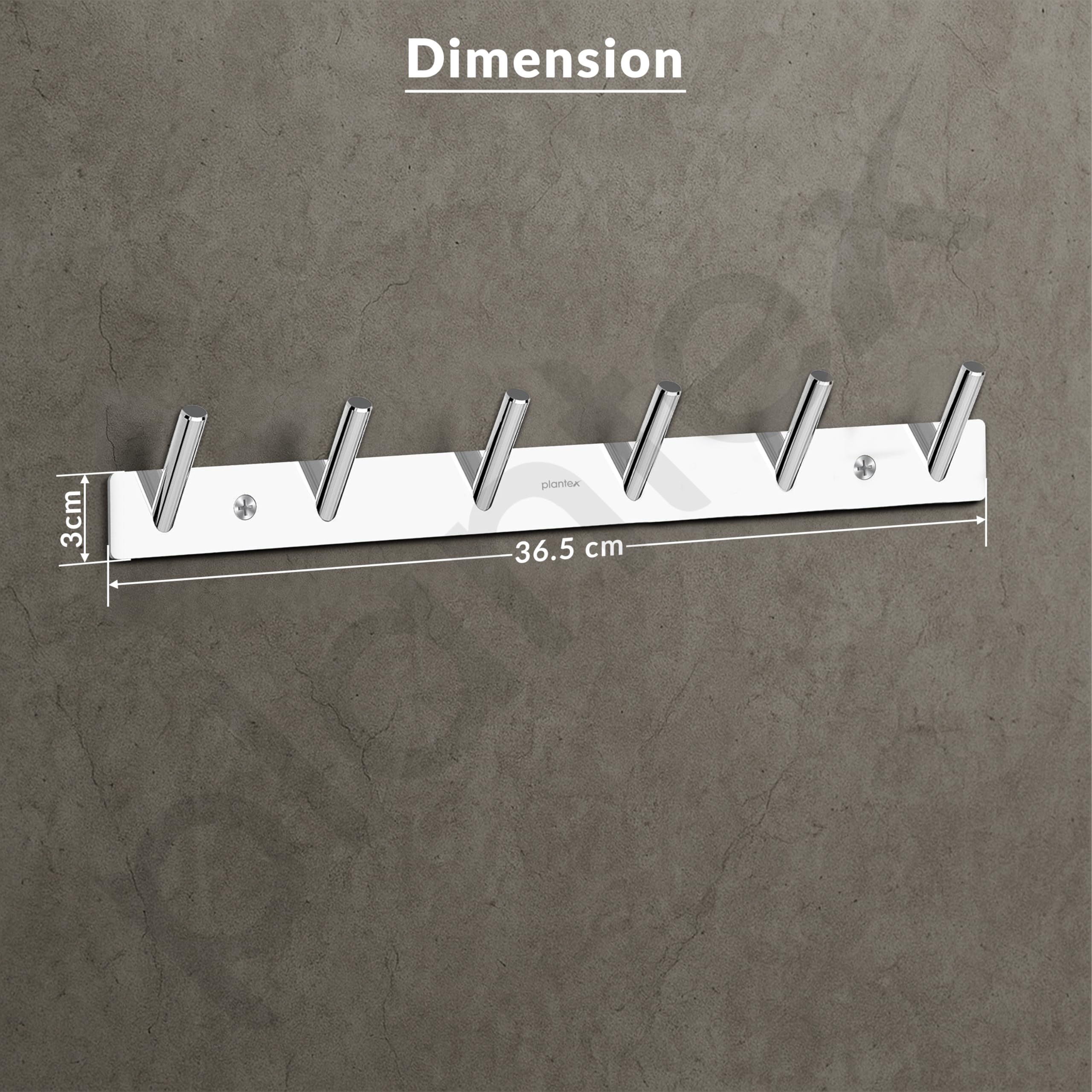 Plantex Wall Hooks for Hanging Cloth/Stainless Steel Towel Hangers/Bathroom Robe Hooks/Door Hangers/Round Wall Hook/Hook Rail for Hanging Keys - 6 Hooks (Pack of 1, Chrome) - Image 7