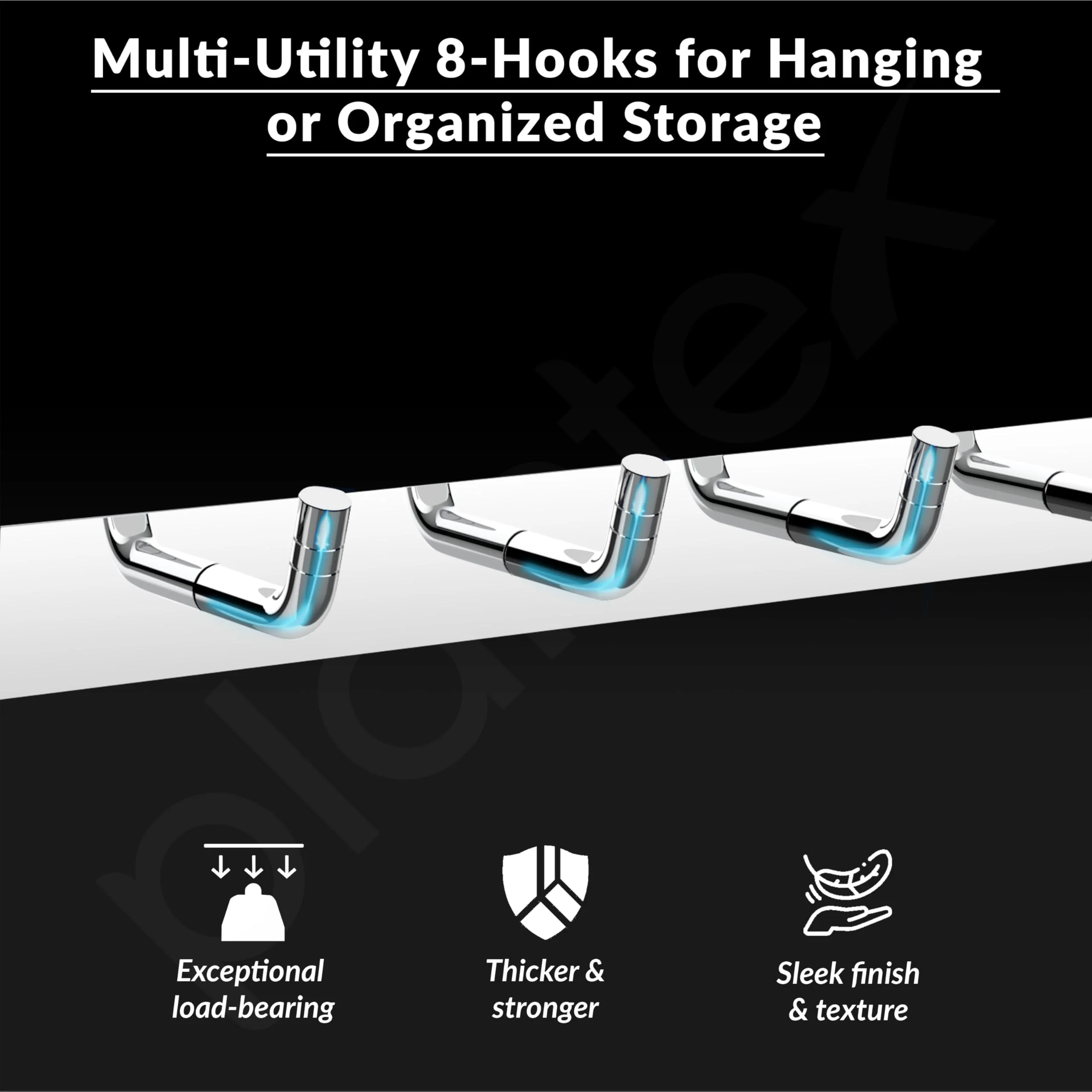 Plantex Wall Hooks for Hanging Cloth/Stainless Steel Towel Hangers/Bathroom Robe Hooks/Door Hangers/Wall Hook Rack/Hook Rail for Hanging Keys - 6 Hooks (Pack of 1, Chrome) - Image 4