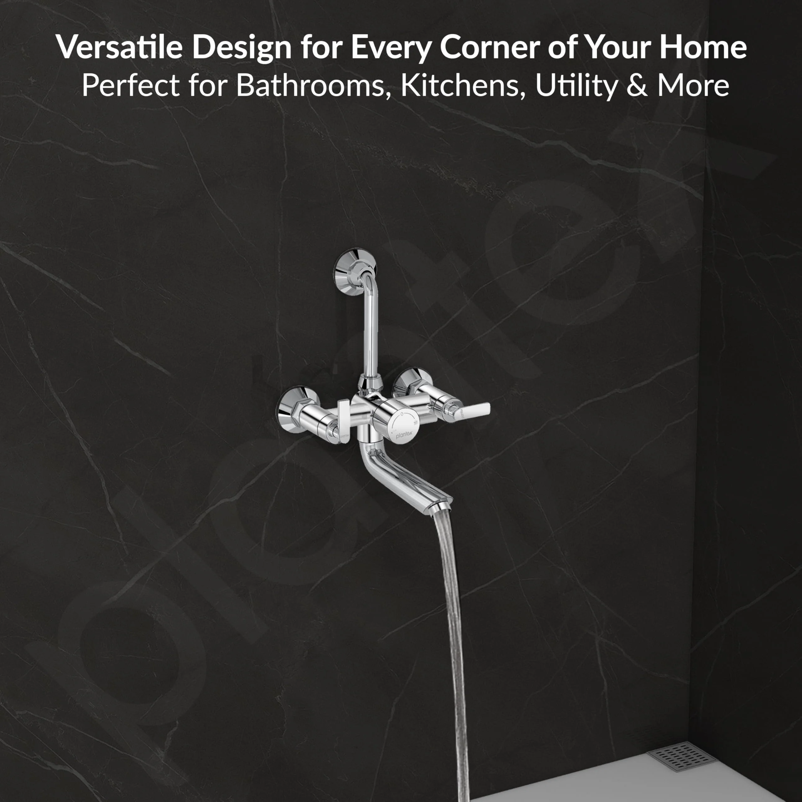 Plantex Wall Mixer for Bathroom 2 in 1 with L-Bend Provision for Overhead Shower/Mixer Tap for Bathroom with Water Saving Nozzle Tap- 7 Year Warranty (Bal-518-Chrome) - Image 7