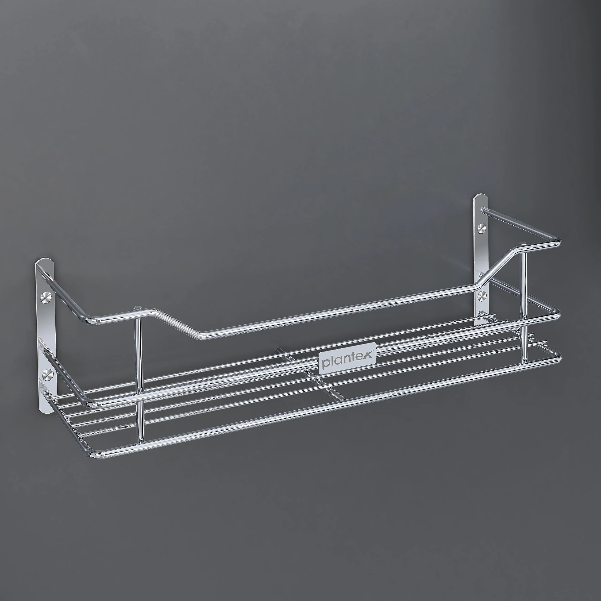 Plantex Wall Mounted Shelf for Bathroom/Stainless Steel Kitchen Shelf with Railings/Perfume Rack/Bathroom Accessories Holder (14 inch, Chrome) - Image 5