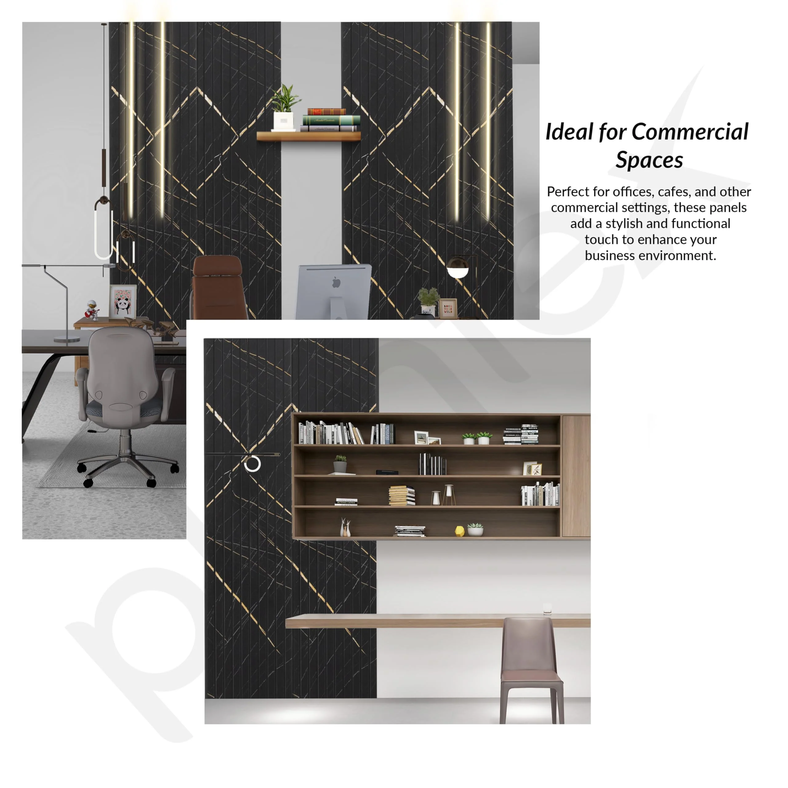 Plantex Wall Panel/PVC Louver Panel for Wall with Size - 12 Inch x 10 Ft/Durable, Lightweight, and Stylish Panels for Office/Hotel/Ideal for Walls & Ceilings - Pack of 1 (Black, 5032) - Image 7