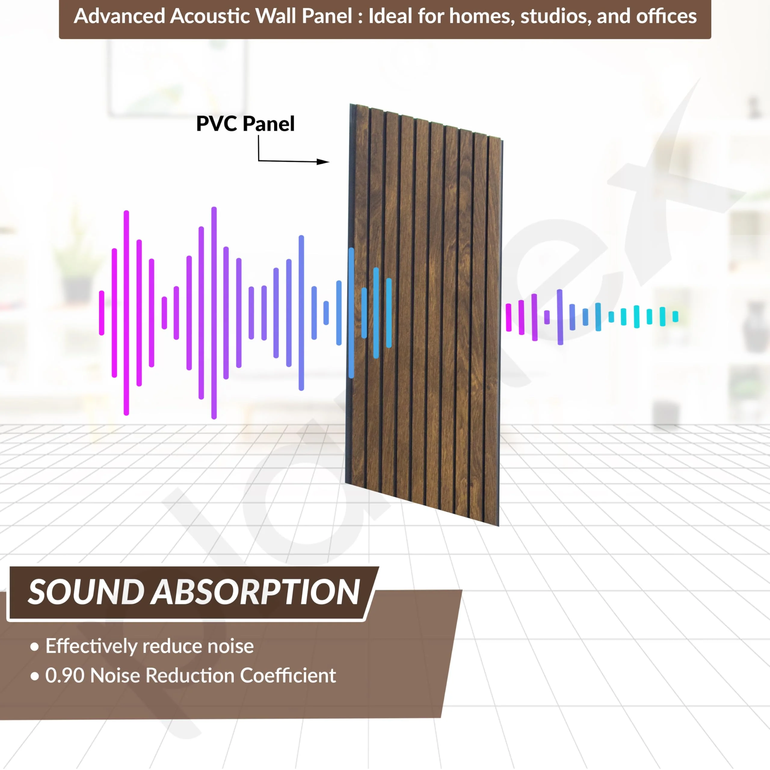Plantex Wall Panel/PVC Louver Panel for Wall with Size - 12 Inch x 10 Ft/Durable, Lightweight, and Stylish Panels for Office/Hotel/Ideal for Walls & Ceilings - Pack of 1 (Dark Wood, 5033) - Image 4