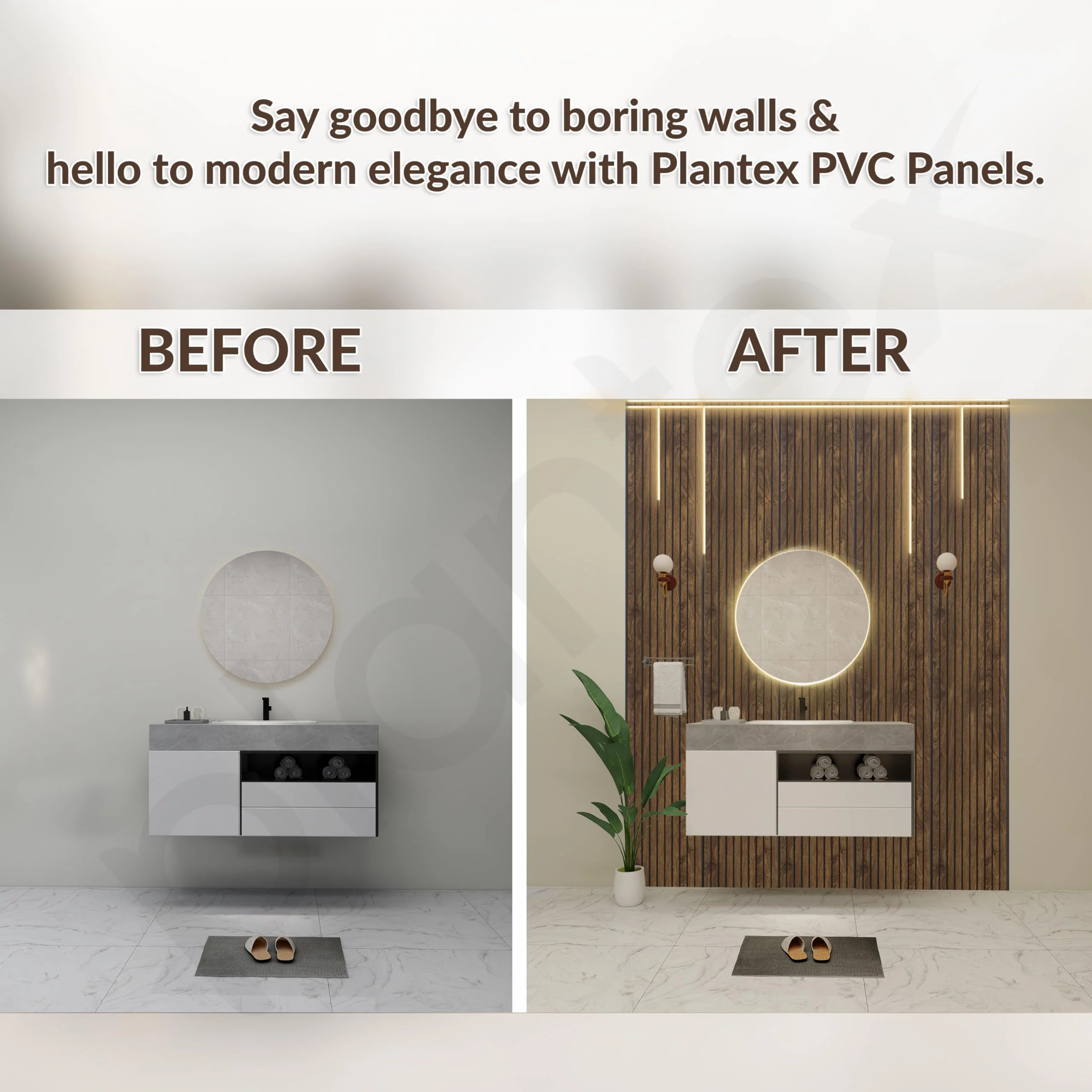 Plantex Wall Panel/PVC Louver Panel for Wall with Size - 12 Inch x 10 Ft/Durable, Lightweight, and Stylish Panels for Office/Hotel/Ideal for Walls & Ceilings - Pack of 1 (Dark Wood, 5033) - Image 6