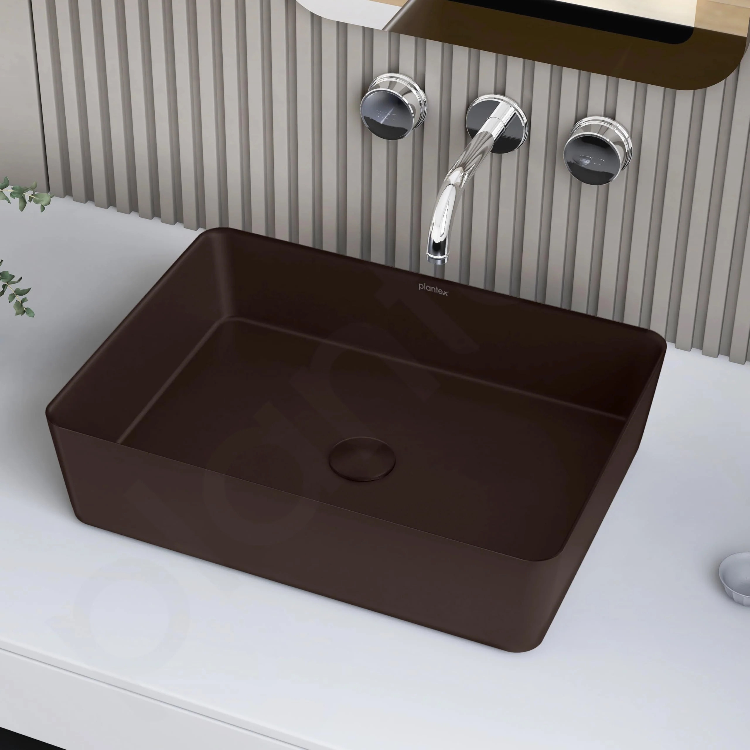 Plantex Wash Basin for Bathroom/Melamine Table Top Washbasin/Countertop Basin (Brown, 18 x 13 x 4.5 Inch) - Image 7