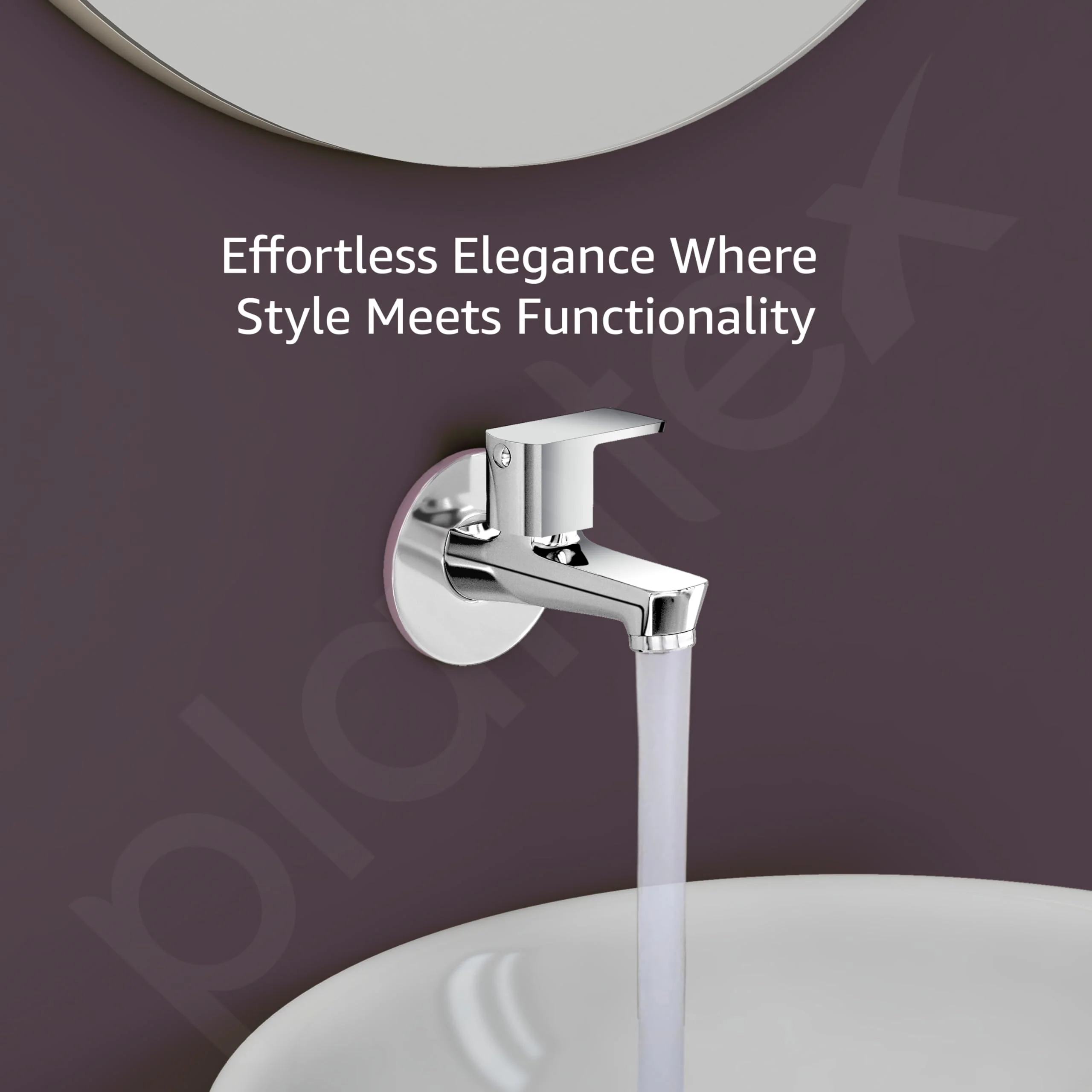 Plantex Water Tap for Bathroom with Water-Saving Tap/Wall Mount Bib Tap with Wall Flange and Teflon Tape/Basin Tap for Home (CRM-1281-Mirror Chrome Finish) - Image 5