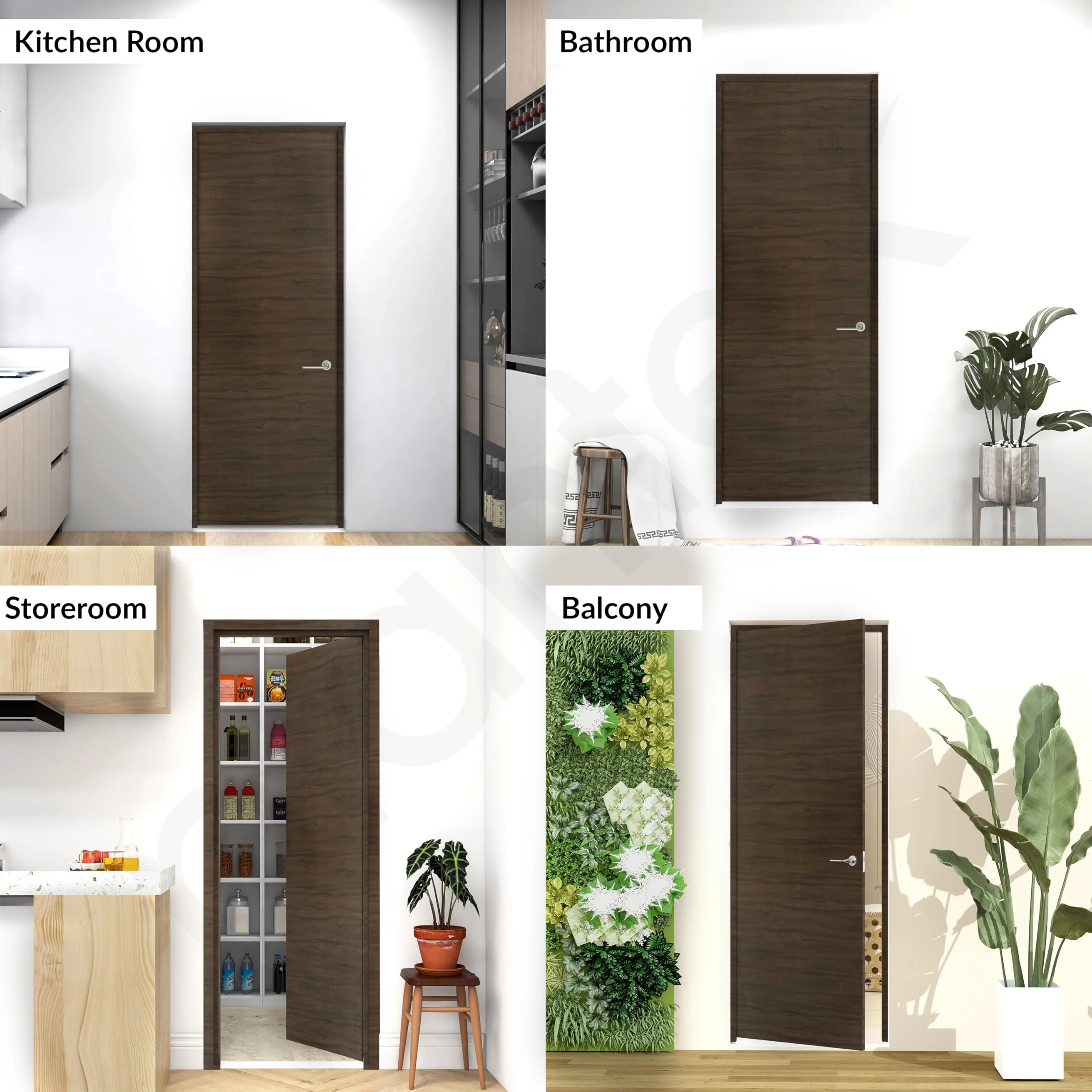 Plantex Wpc Doors For Bathroom (25 mm - Thickness)/Bathroom Door/2.5X6.75 Feet Wooden Finished Door For Home/Balcony/Office/Kitchen, Density-600 (30X81 inch, 21.5 Kg- Charcoal Oak), Brown - Image 6