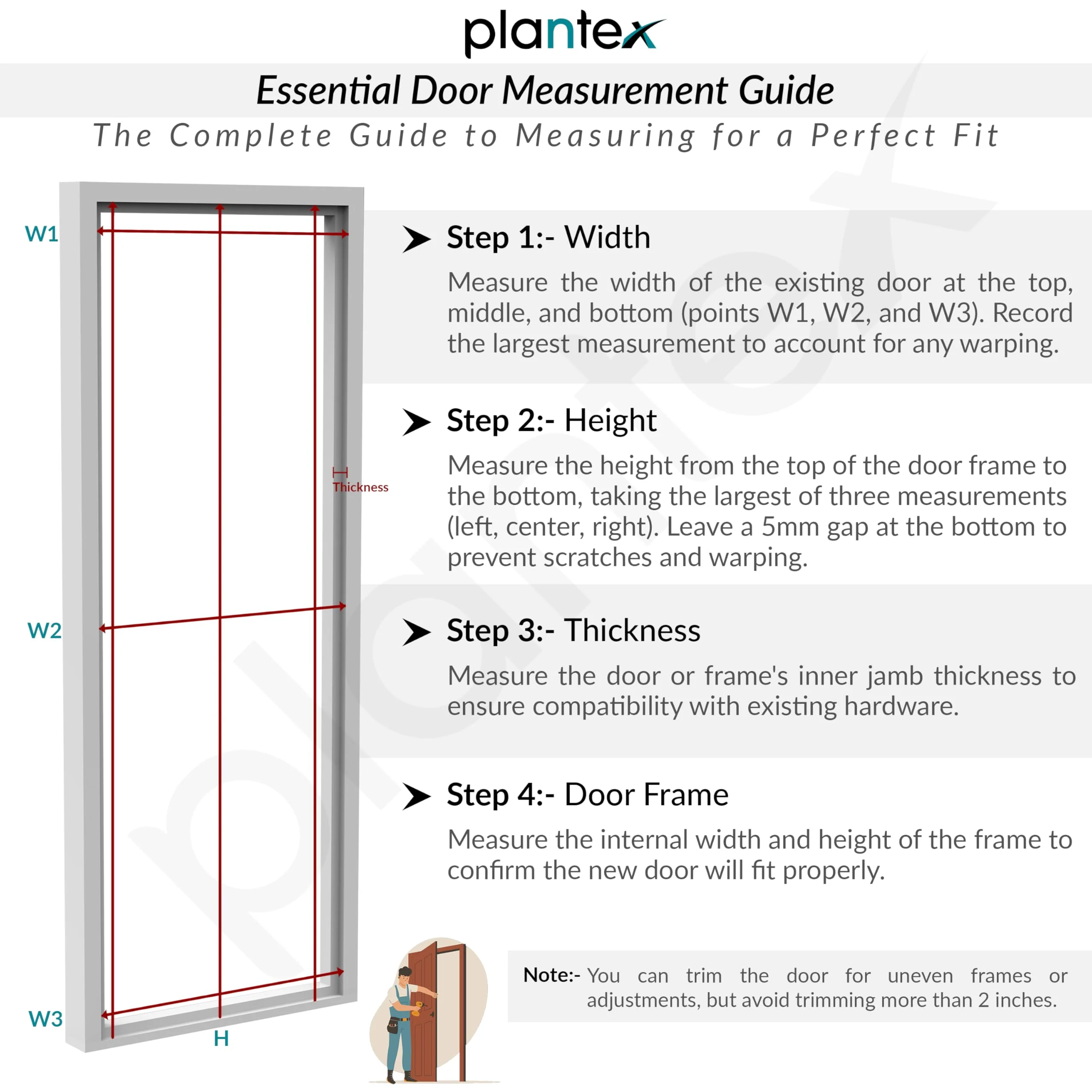 Plantex Wpc Doors For Home (25 mm - Thickness)/Waterproof Bathroom Door/2.25X6.5 Feet Wooden Finished Door For Office/Balcony/Kitchen, Density-600 (27X78 inch, 19.5 Kg- Ember Pattern), Brown - Image 2