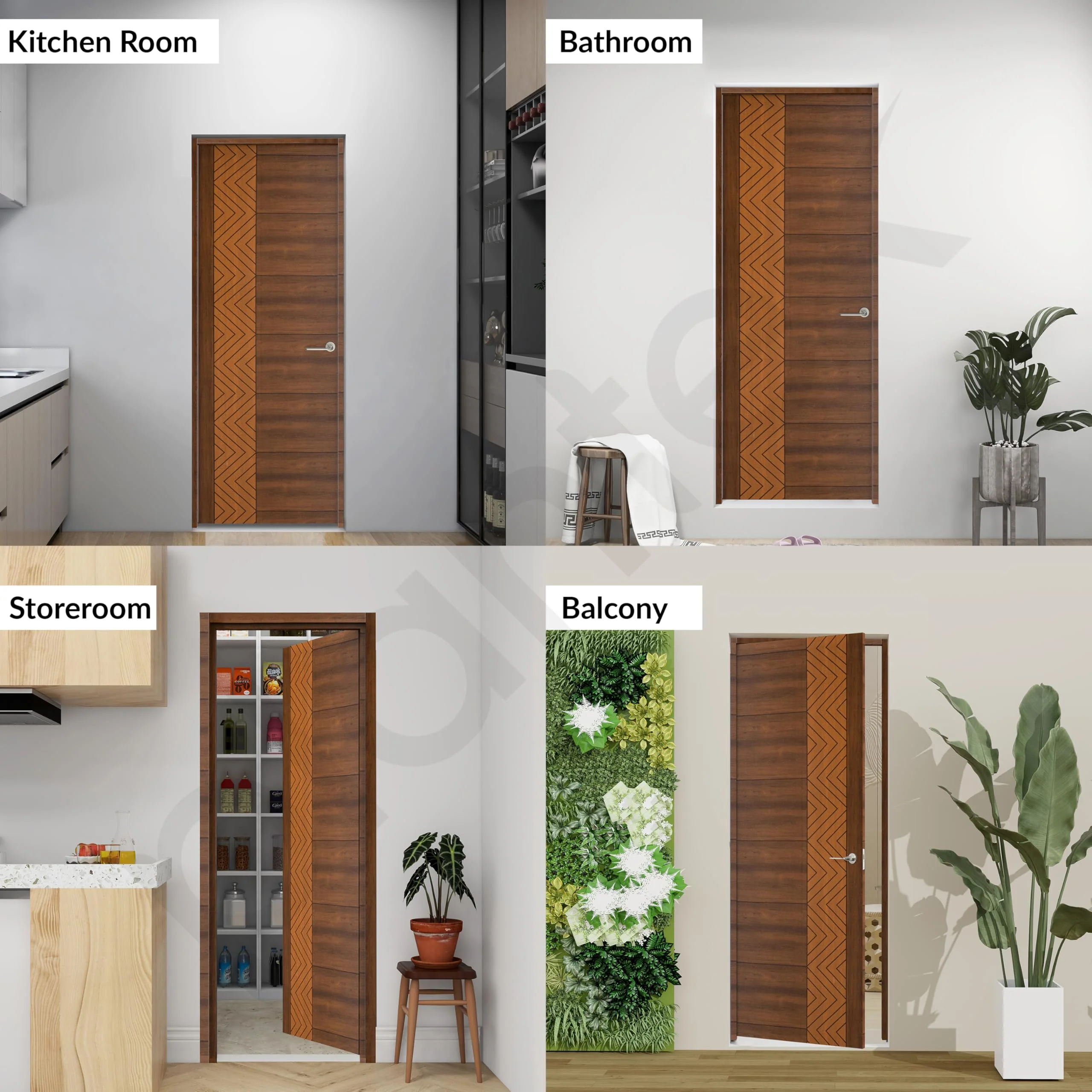 Plantex Wpc Doors For Home (25 mm - Thickness)/Waterproof Bathroom Door/2.25X6.5 Feet Wooden Finished Door For Office/Balcony/Kitchen, Density-600 (27X78 inch, 19.5 Kg- Ember Pattern), Brown - Image 6