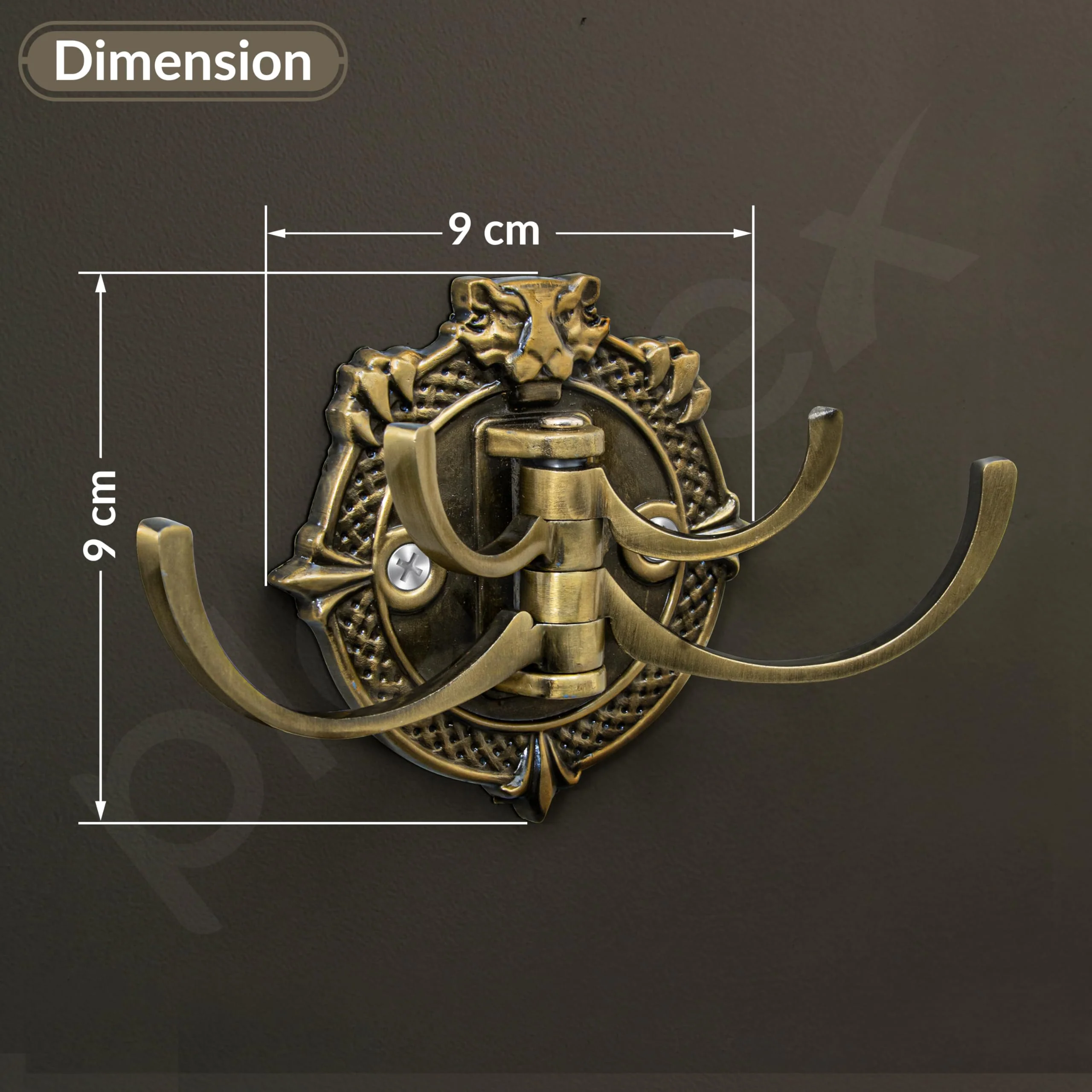 Plantex Zinc Alloy, Antique Robe Hook, Cloth-Towel Hanger Bathroom Accessories (Brass, Lion) - Image 4